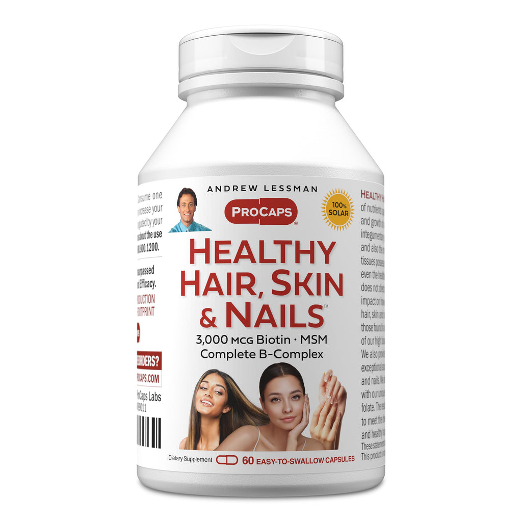 Hair Skin Nails Vitamins Biotin B Complex 60 Capsules