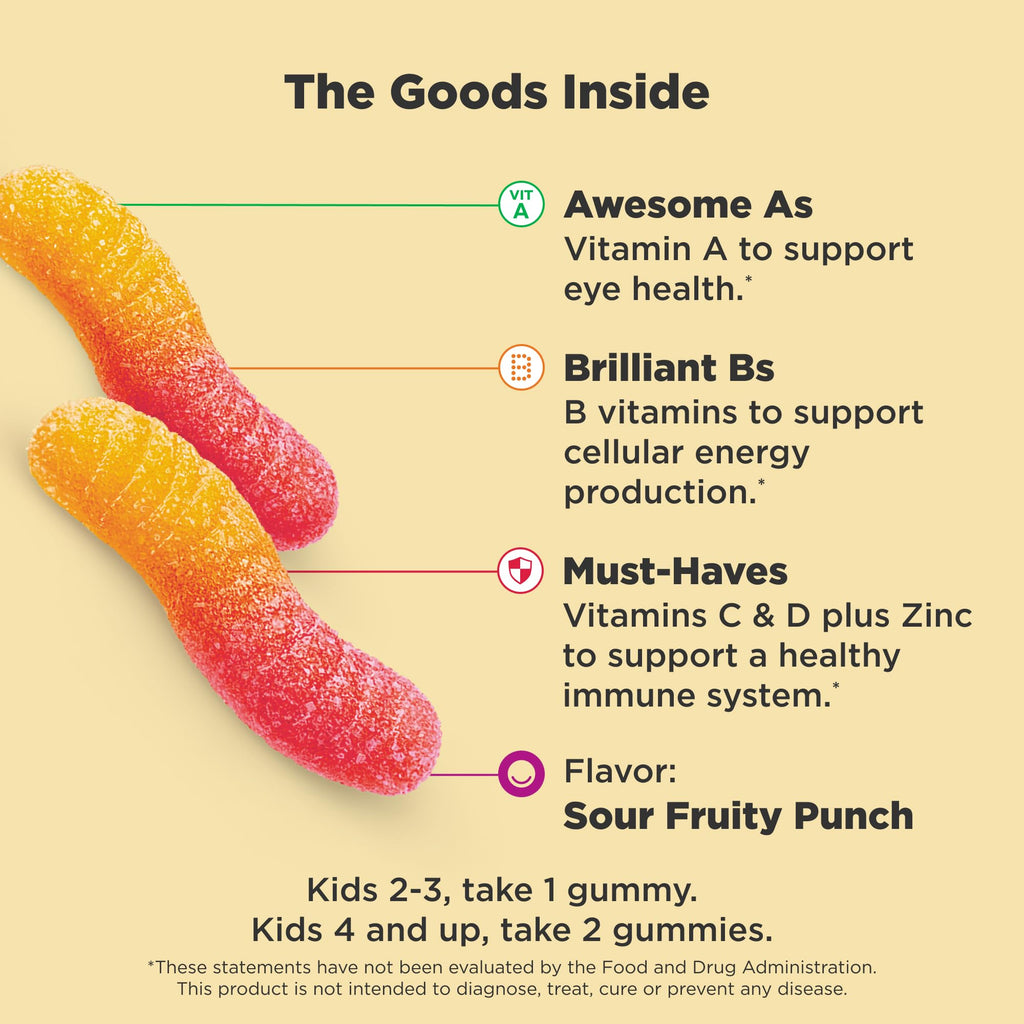 Kids Multivitamin Gummies Immune Support Vitamins A C D 70 Count