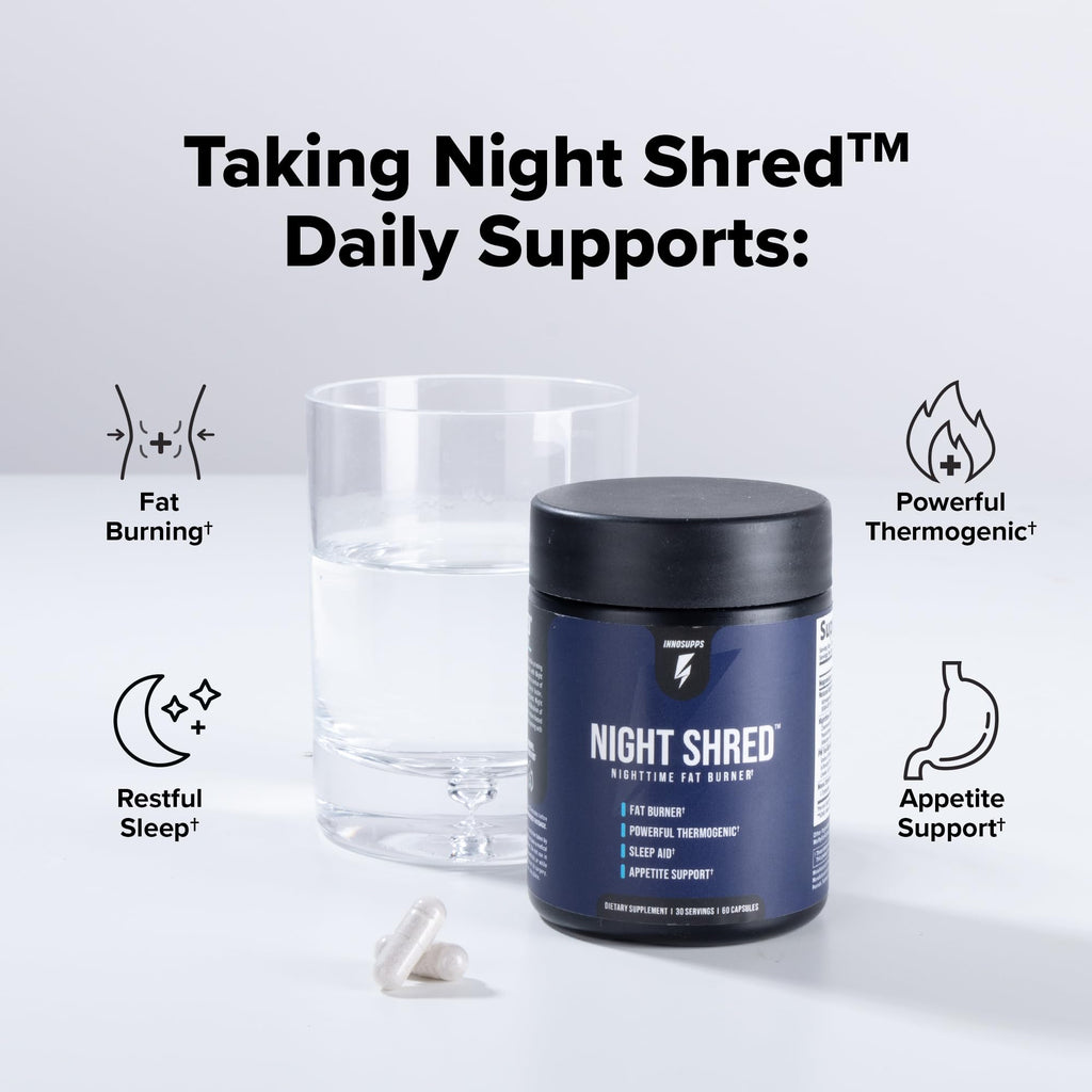 Night Fat Burner & Sleep Support with 5-HTP, Melatonin 60 Caps