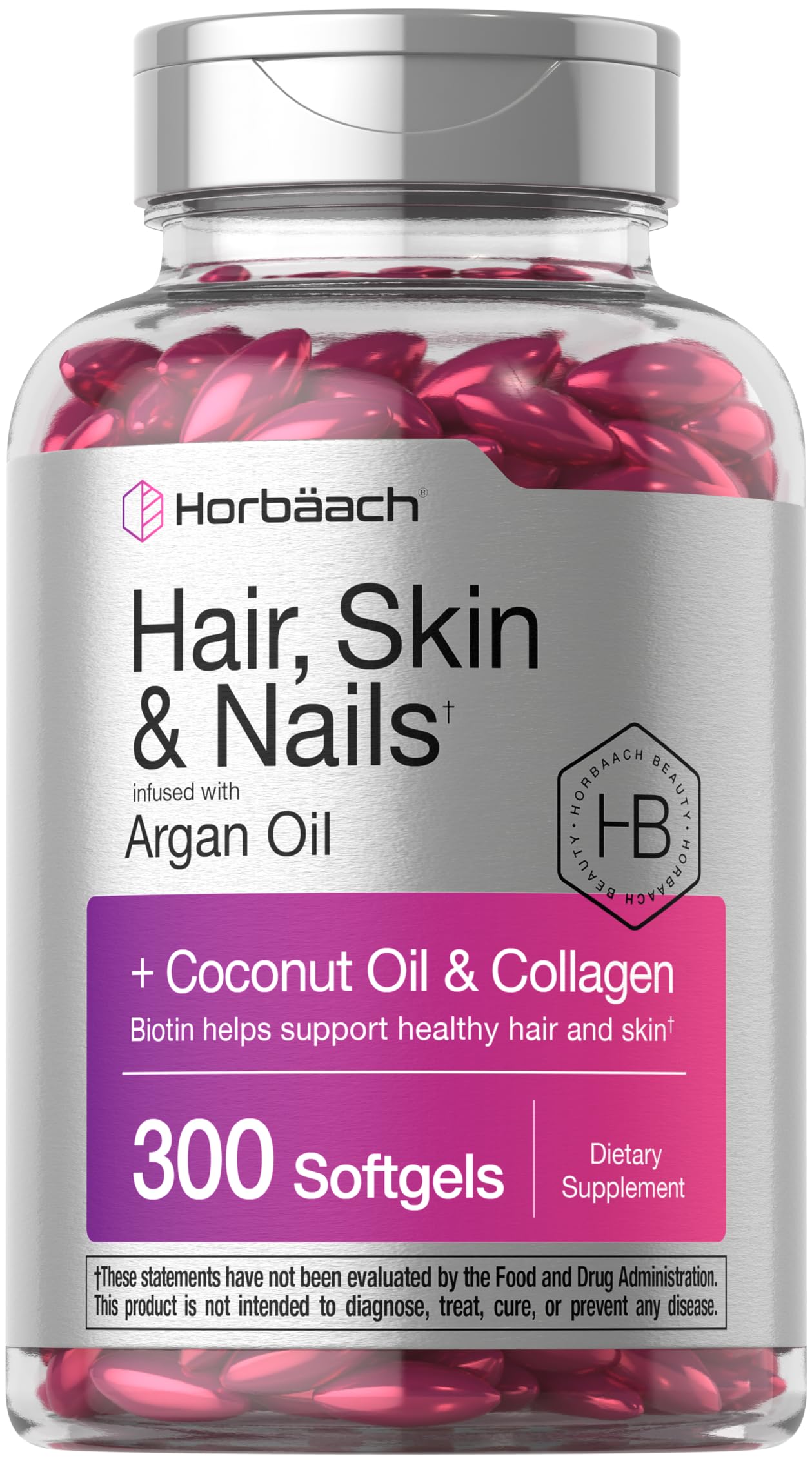 Hair Skin Nails Vitamins Biotin Collagen 300 Softgels