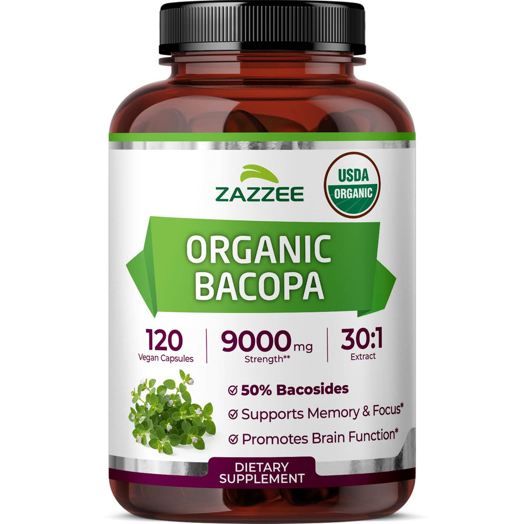 Bacopa Extract 30:1 Capsules for Memory, Focus & Cognitive Support 120 Ct