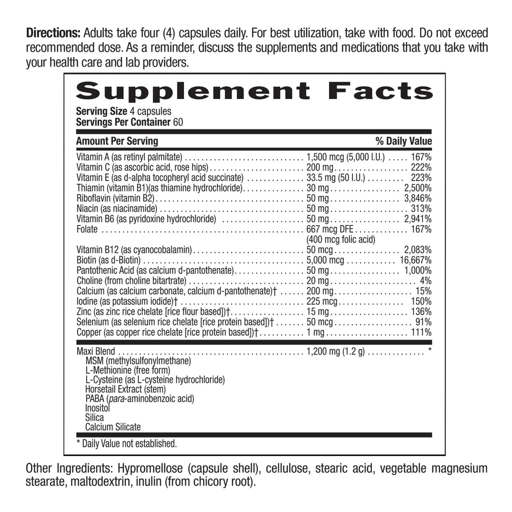 Hair Skin Nails Vitamins with Biotin 240 Count