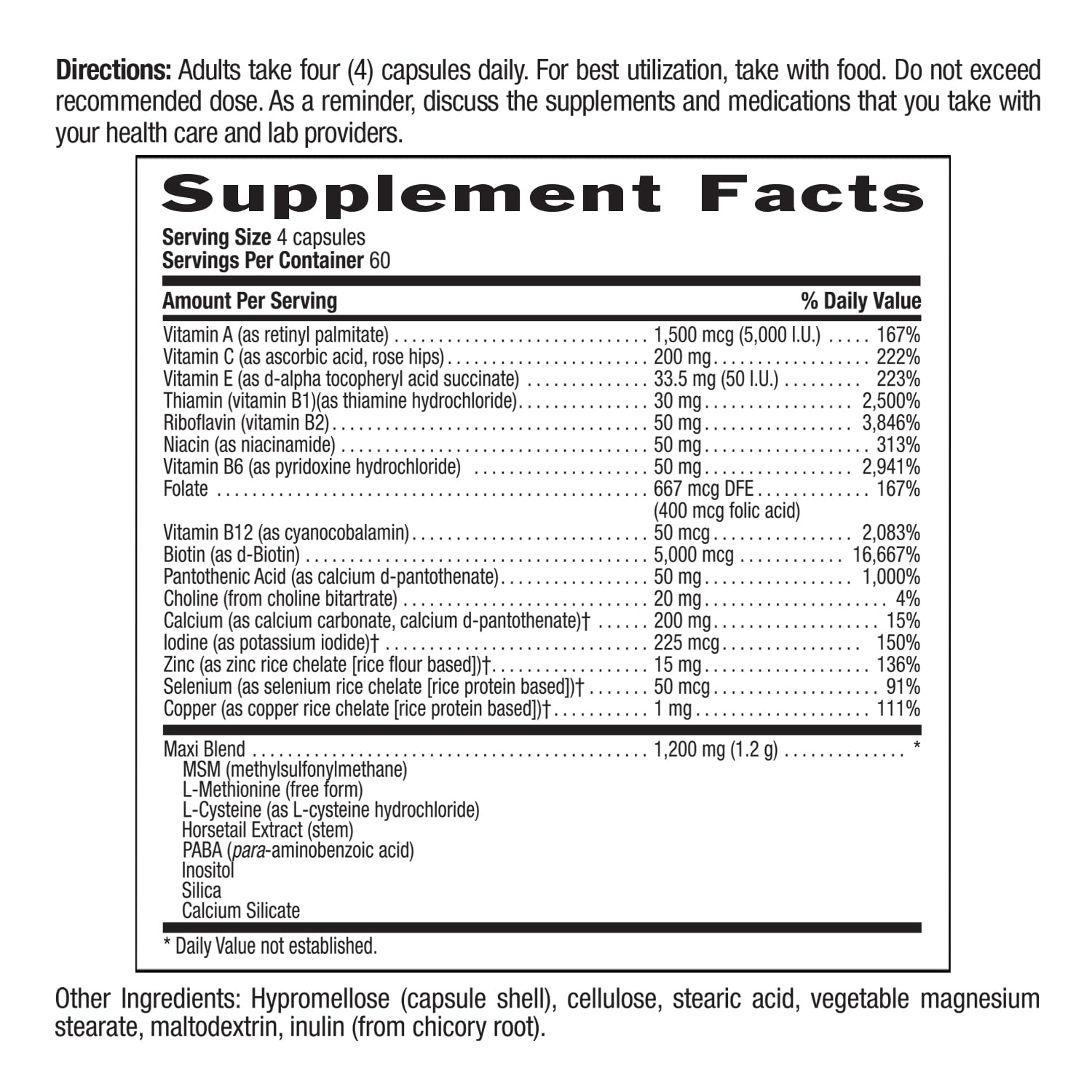 Hair Skin Nails Vitamins with Biotin 240 Count