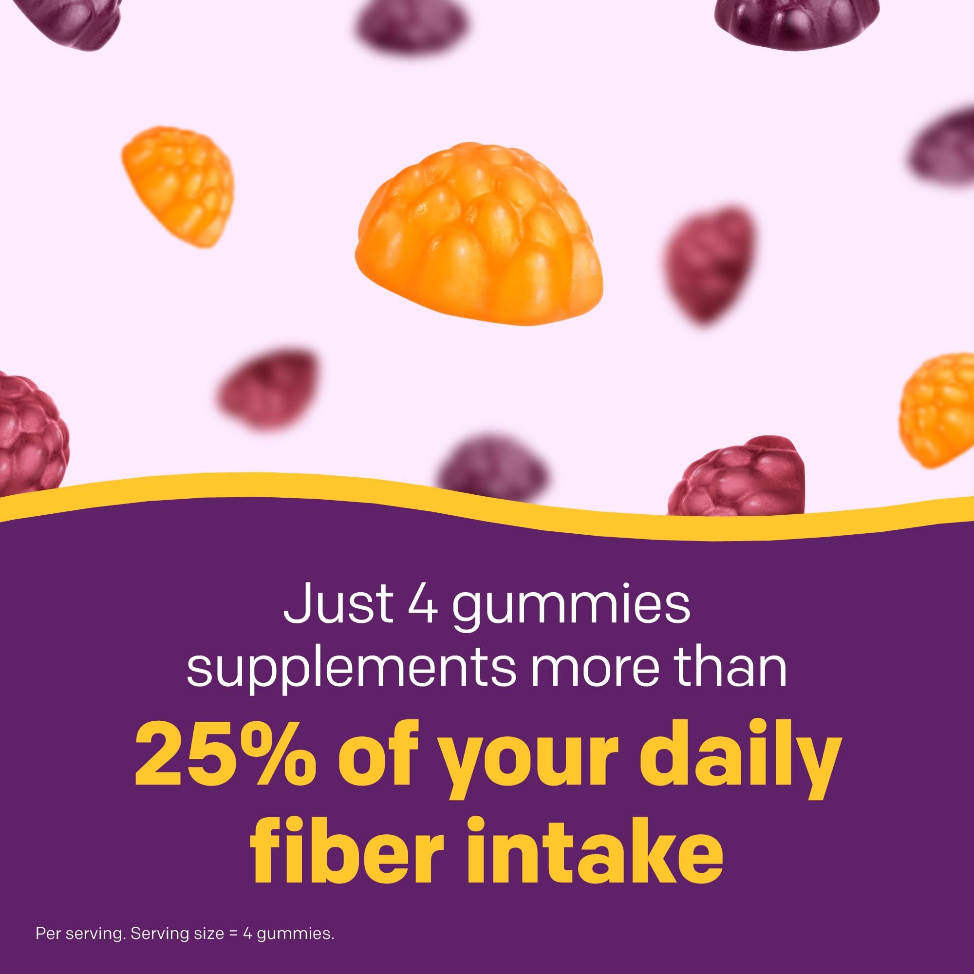 Prebiotic Fiber Gummies 8g with B Vitamins – Gut Support, 72 Count