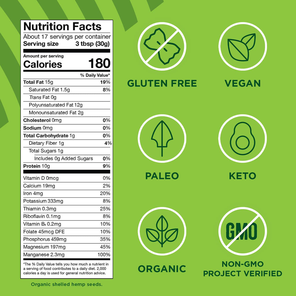 Organic Hemp Seeds Plant Protein Omega 3 6