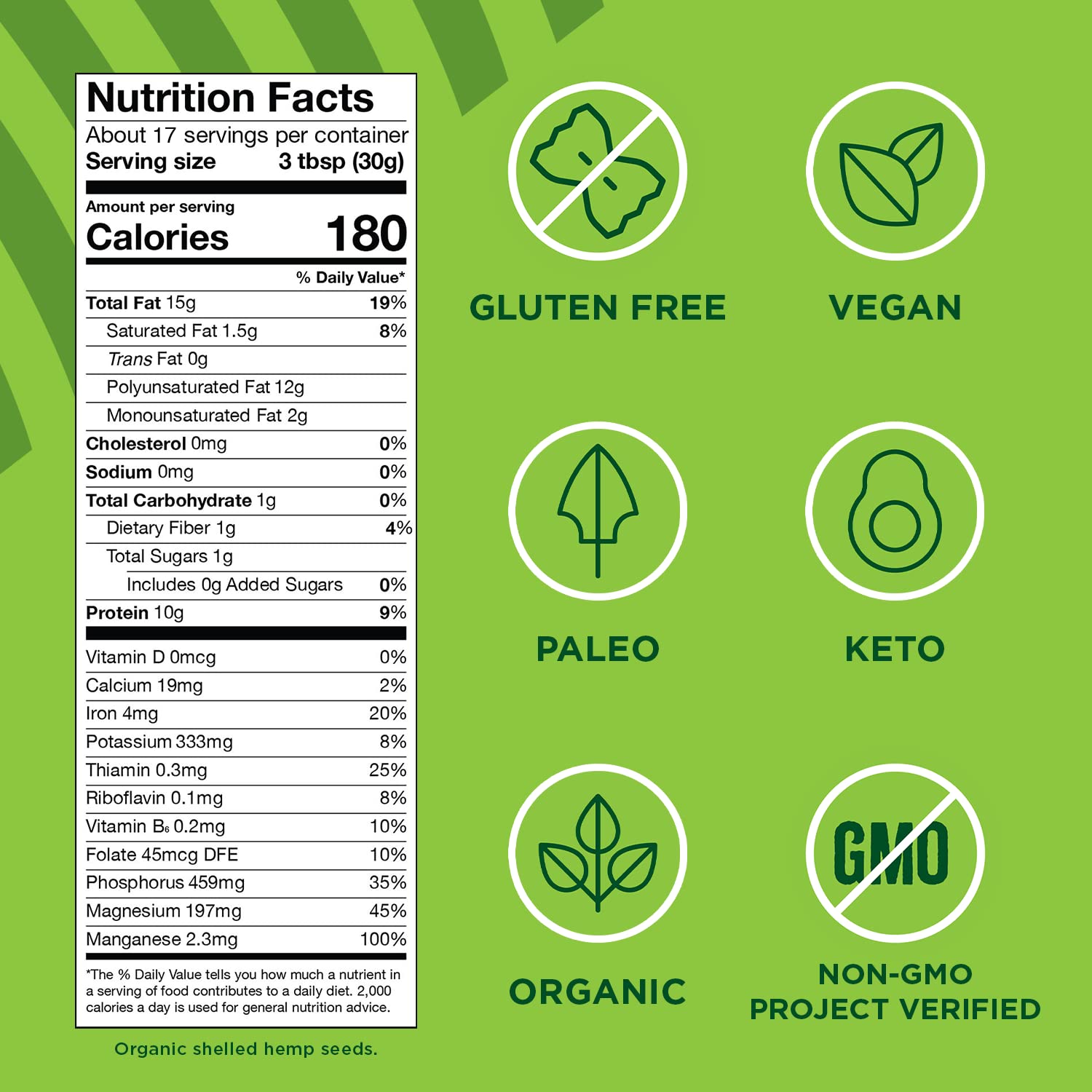 Organic Hemp Seeds Plant Protein Omega 3 6