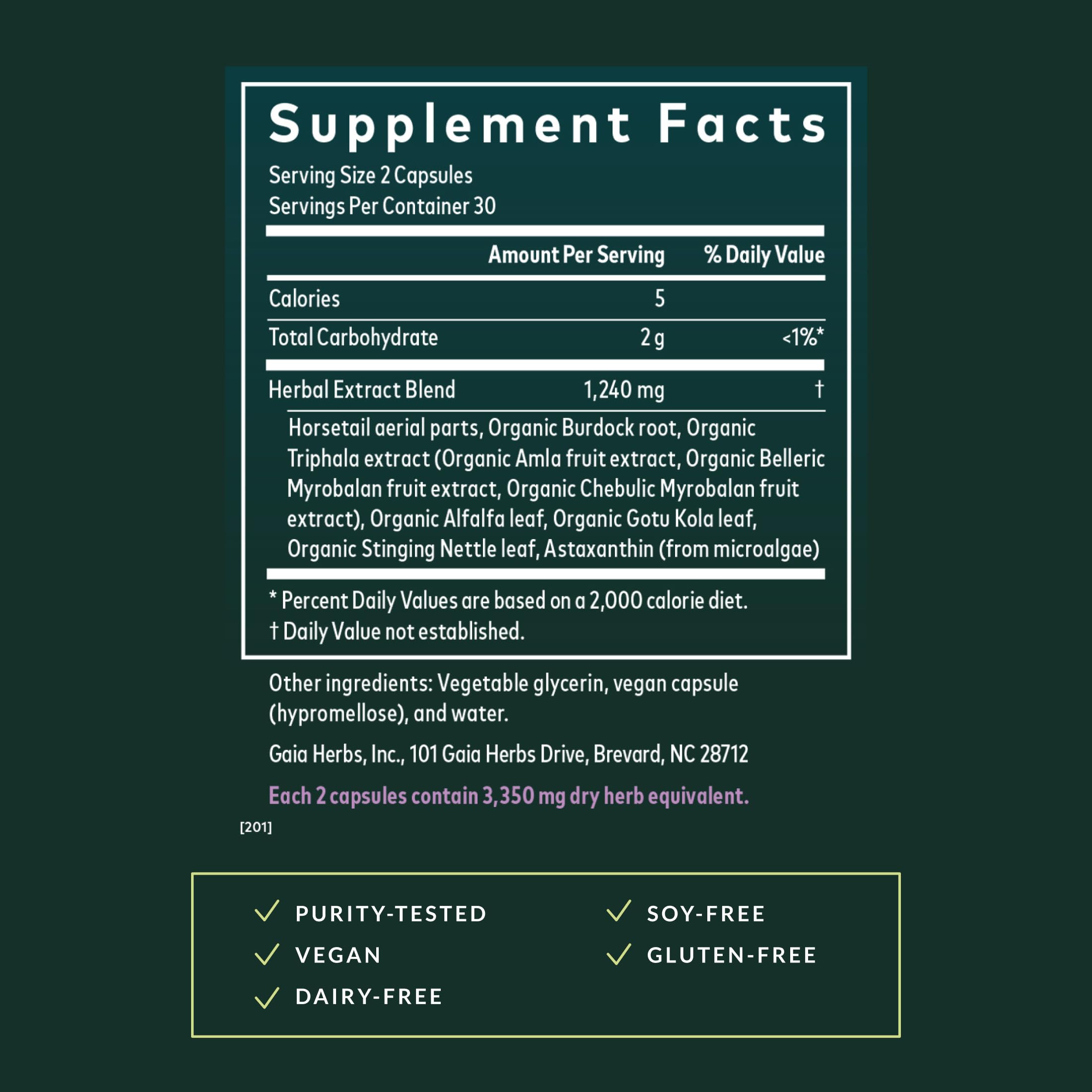 Hair Skin Nails Supplement Astaxanthin Horsetail 60 Capsules