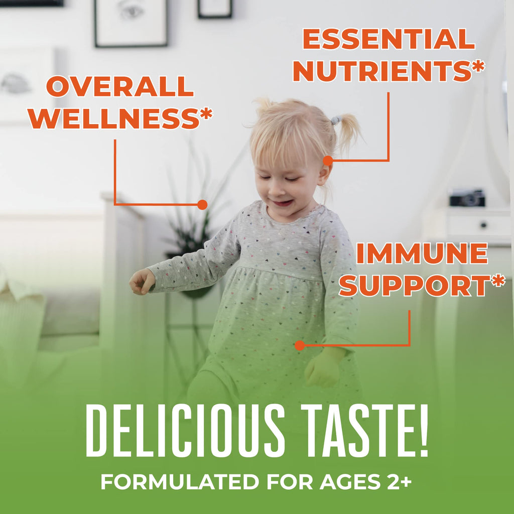 Kids Sugar Free Multivitamin Gummies Vitamin C D3 Zinc 60 Count