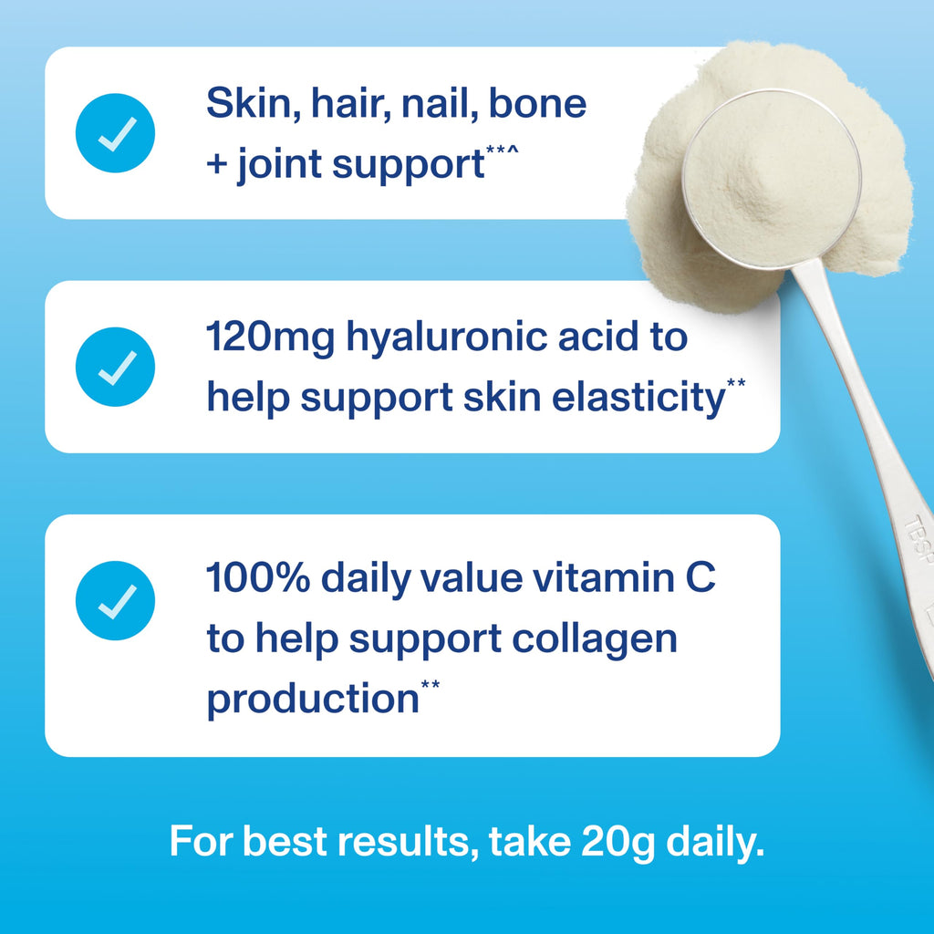 Collagen Peptides Powder with Hyaluronic Acid & Vitamin C – 27 Servings