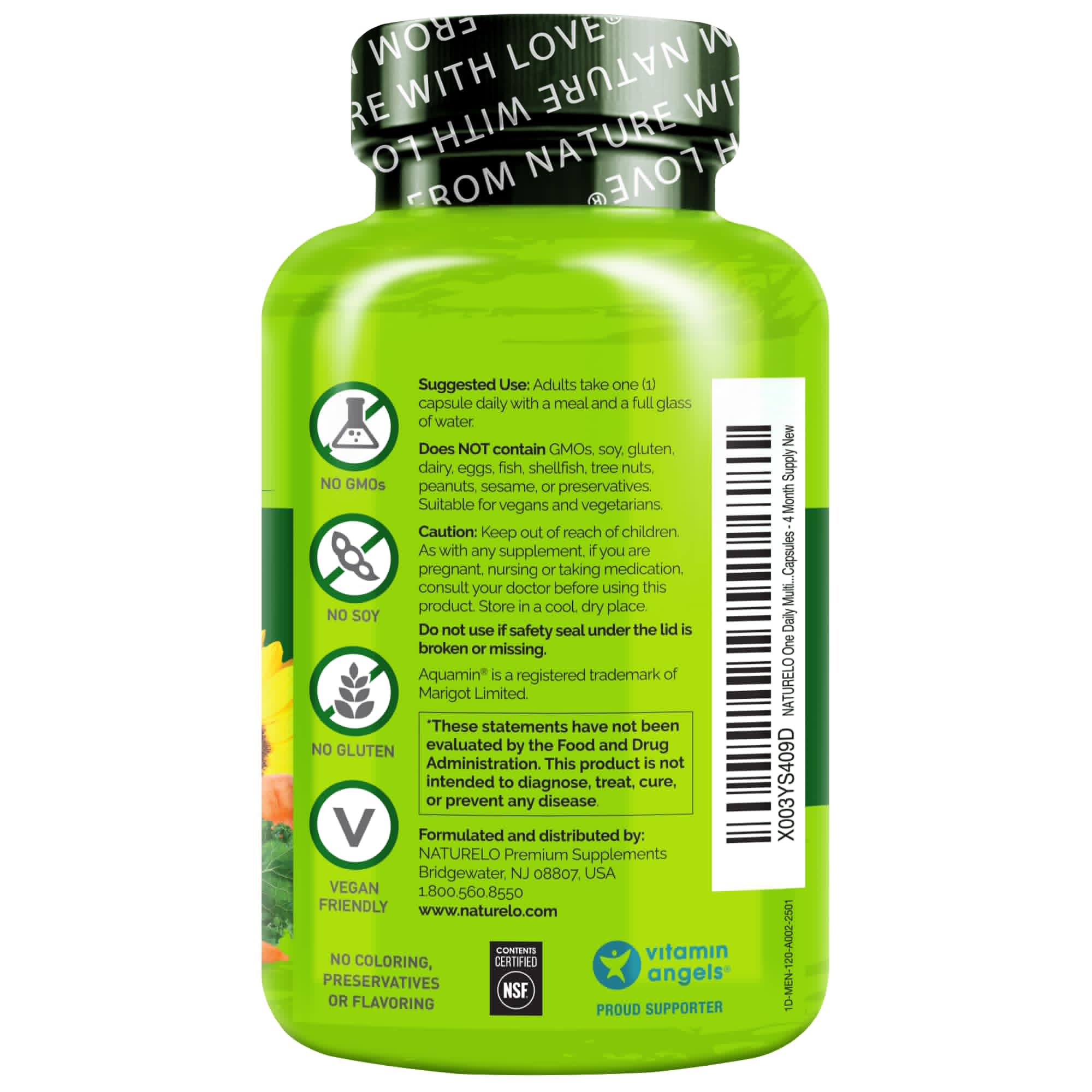 Men’s One Daily Multivitamin Whole Food Energy Support 120 Capsules