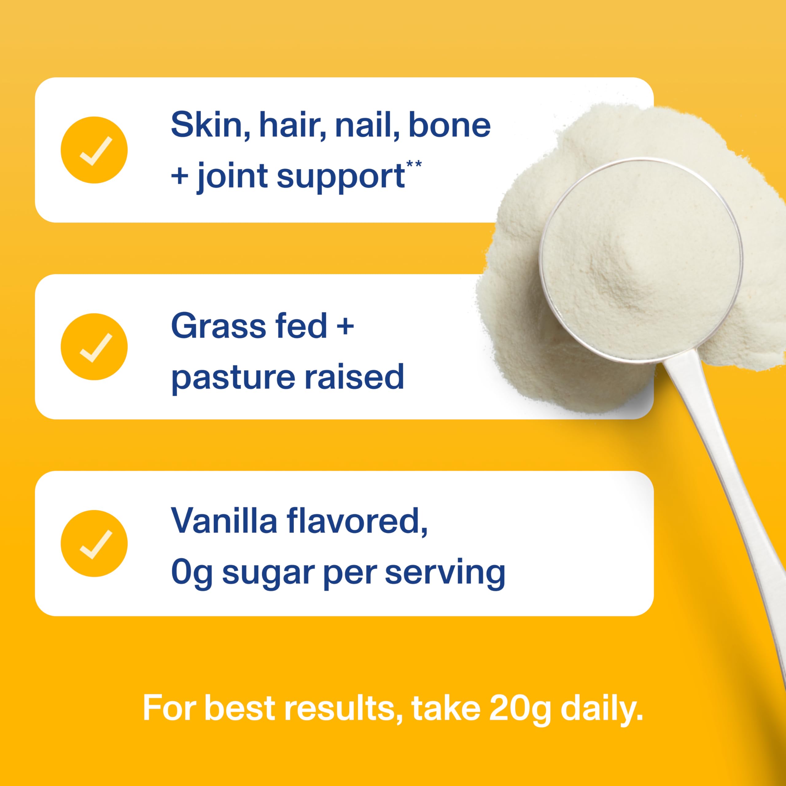 Vanilla Collagen Peptides Powder Hair Skin Joint Support