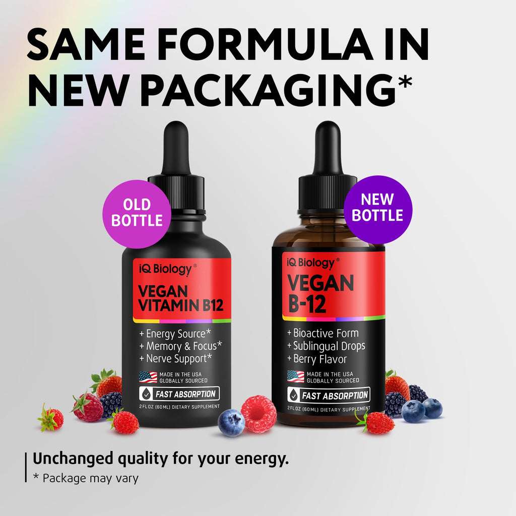 Vitamin B12 Liquid Drops 5000 mcg – Energy & Nerve Support, 60 Servings