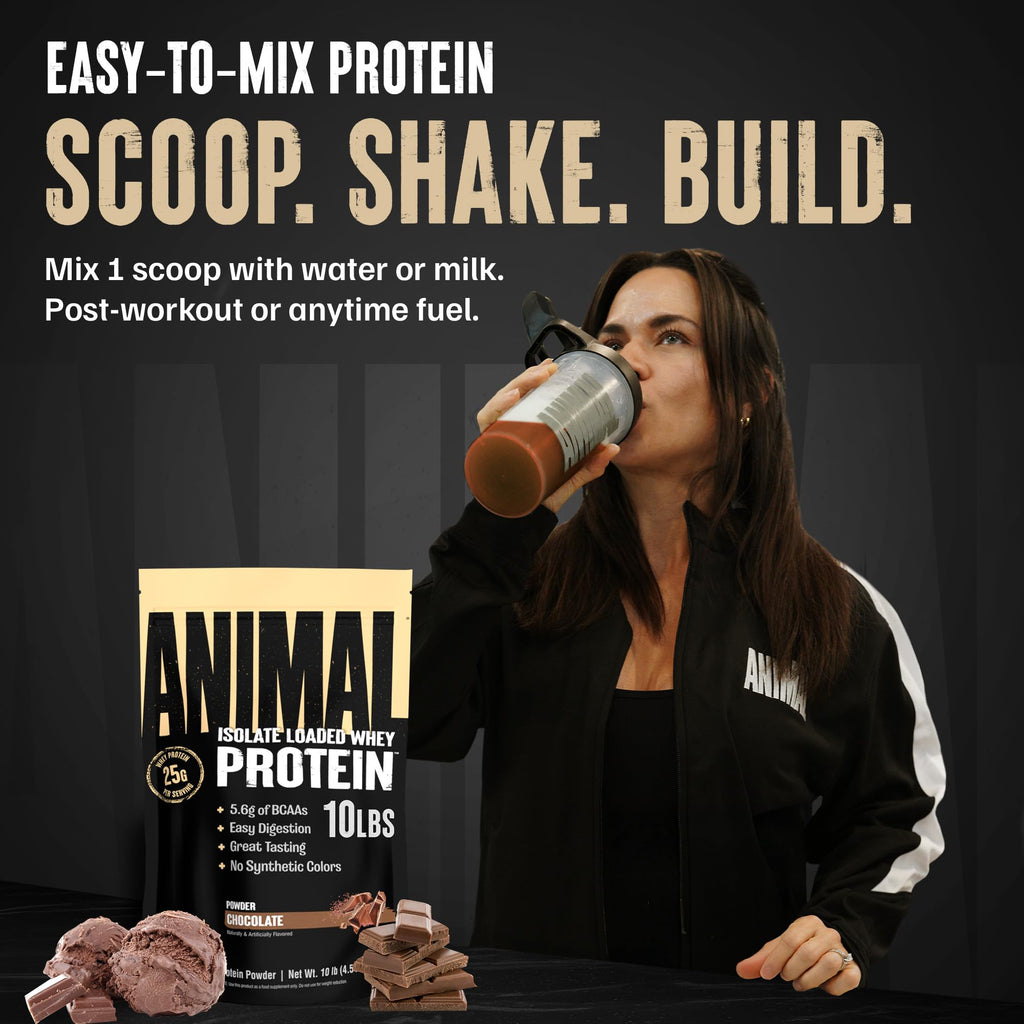 Whey Protein Isolate Chocolate 25g Protein Low Sugar 10 lb