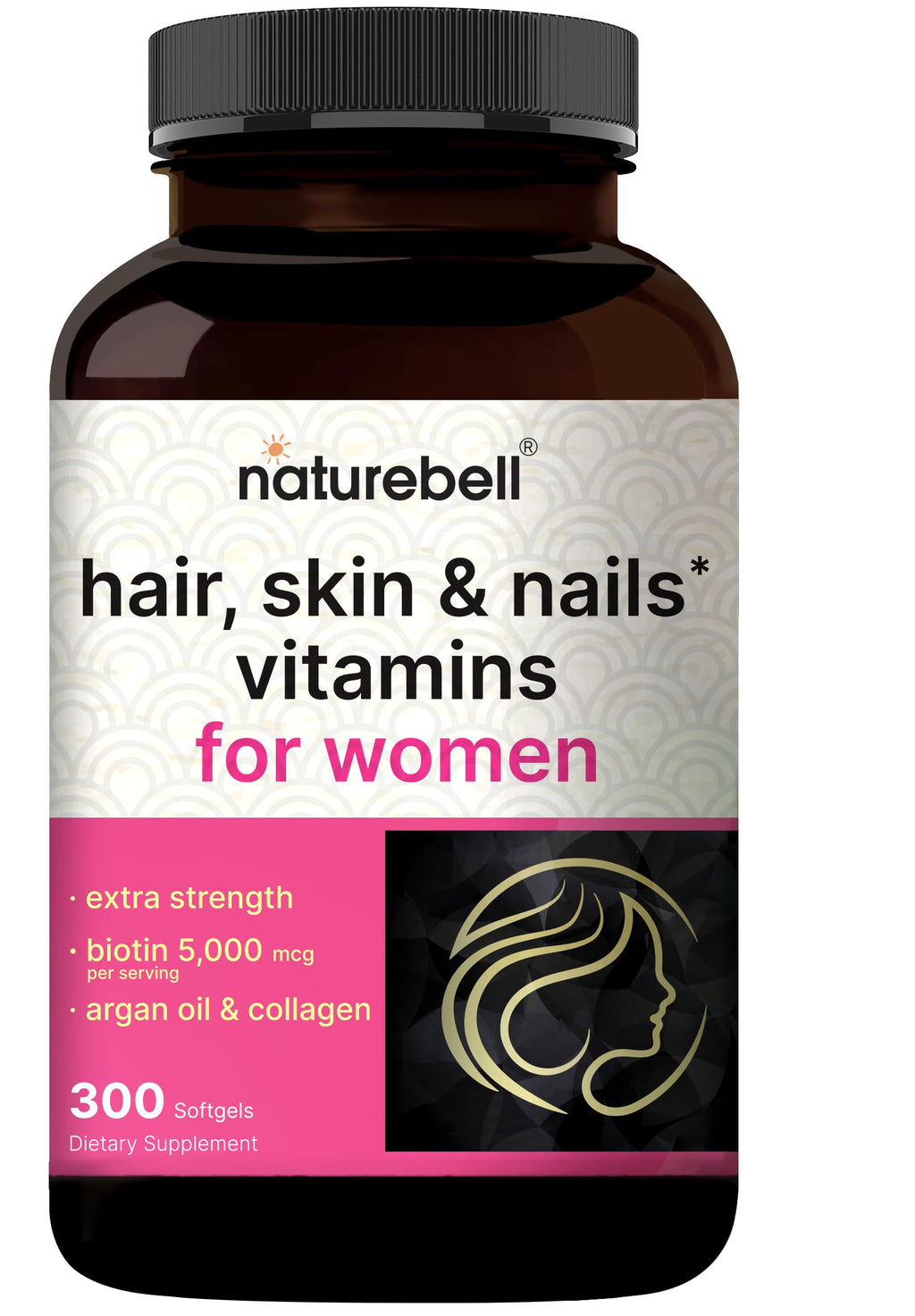 Hair Skin Nails Vitamins Biotin Collagen Keratin 300 Softgels