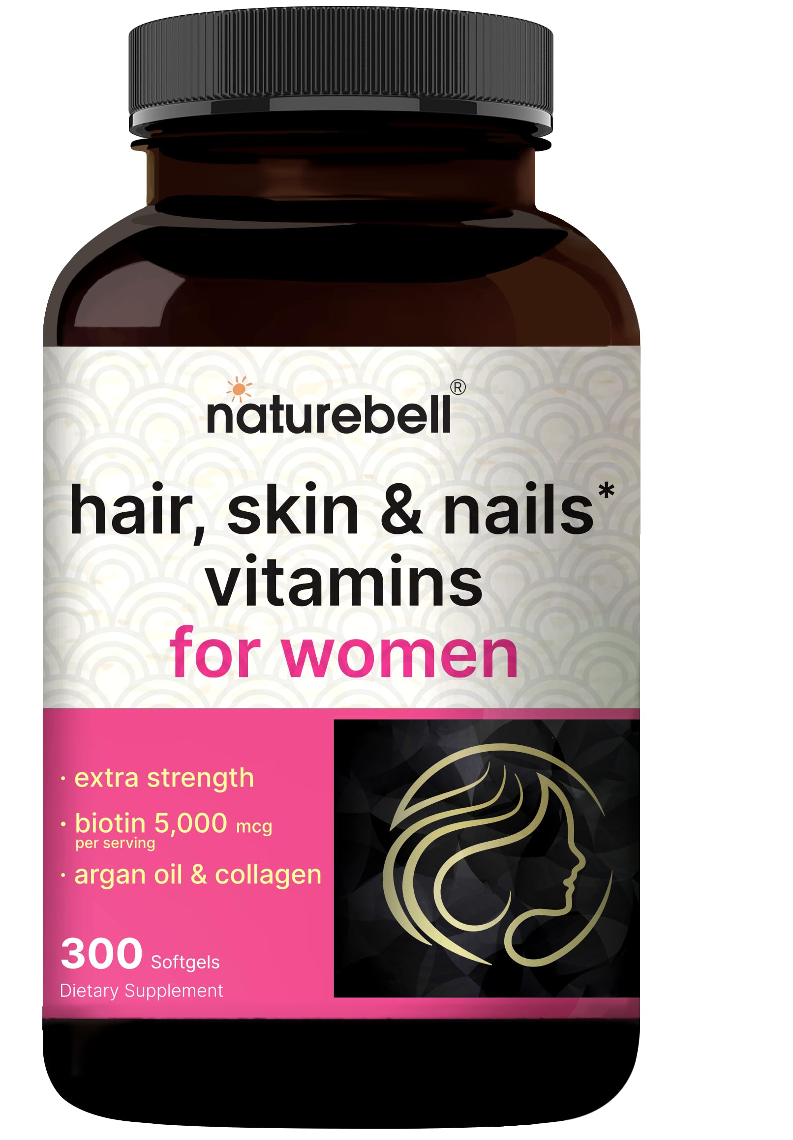 Hair Skin Nails Vitamins Biotin Collagen Keratin 300 Softgels
