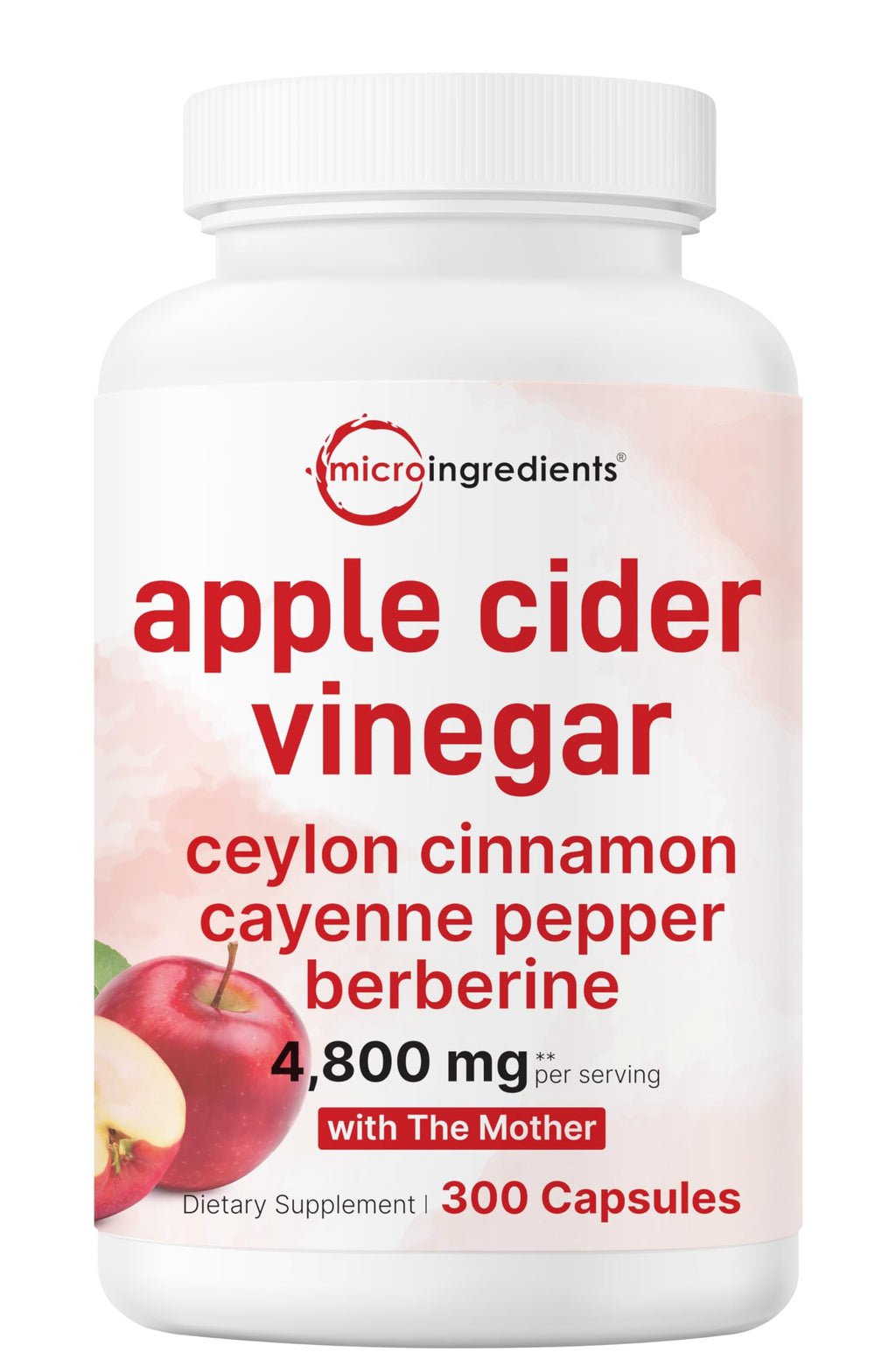 Apple Cider Vinegar Capsules 4800mg for Digestion, Appetite & Immune Support 300 Ct