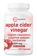 Apple Cider Vinegar Capsules 4800mg for Digestion, Appetite & Immune Support 300 Ct