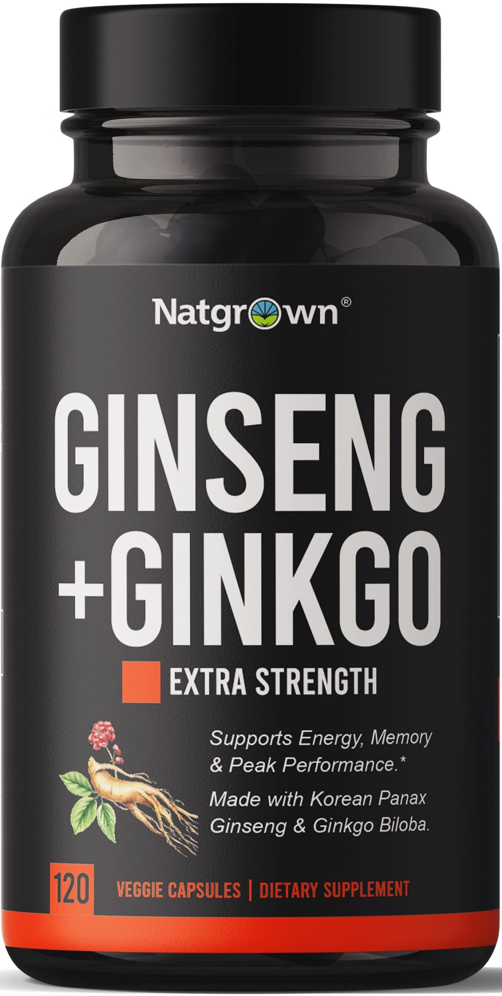 Panax Ginseng & Ginkgo Biloba Capsules for Memory, Focus & Brain Support