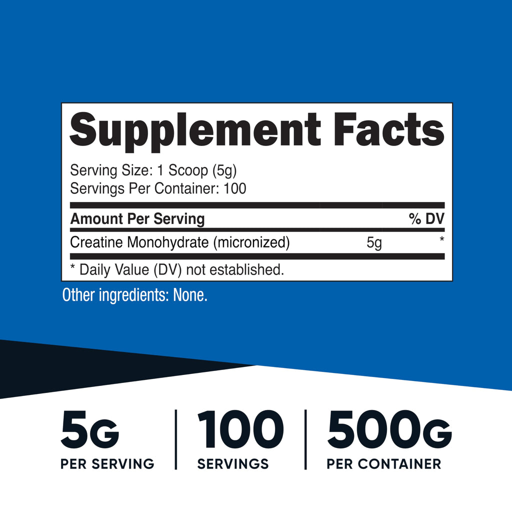 Micronized Creatine Monohydrate Powder 5g – 100 Servings