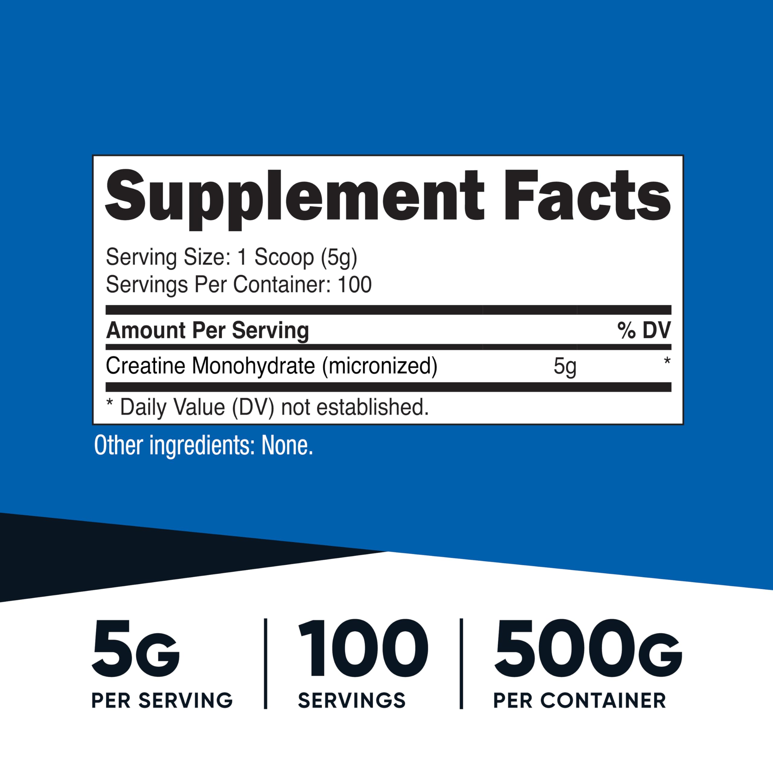 Micronized Creatine Monohydrate Powder 5g – 100 Servings