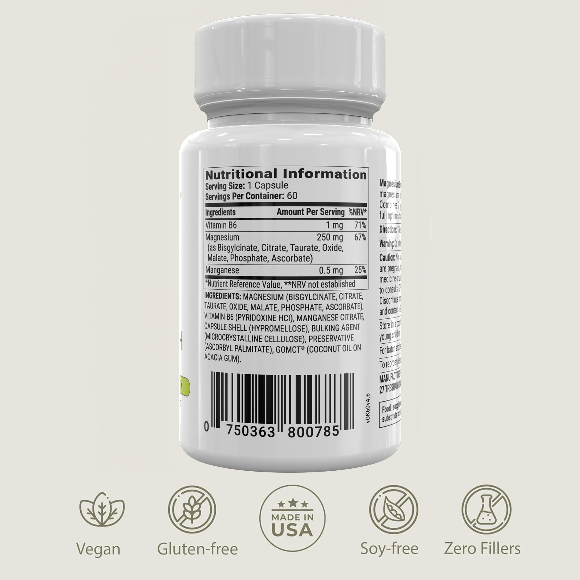 Magnesium Complex 500mg – 7 Forms for Sleep & Brain Support, 60 Caps