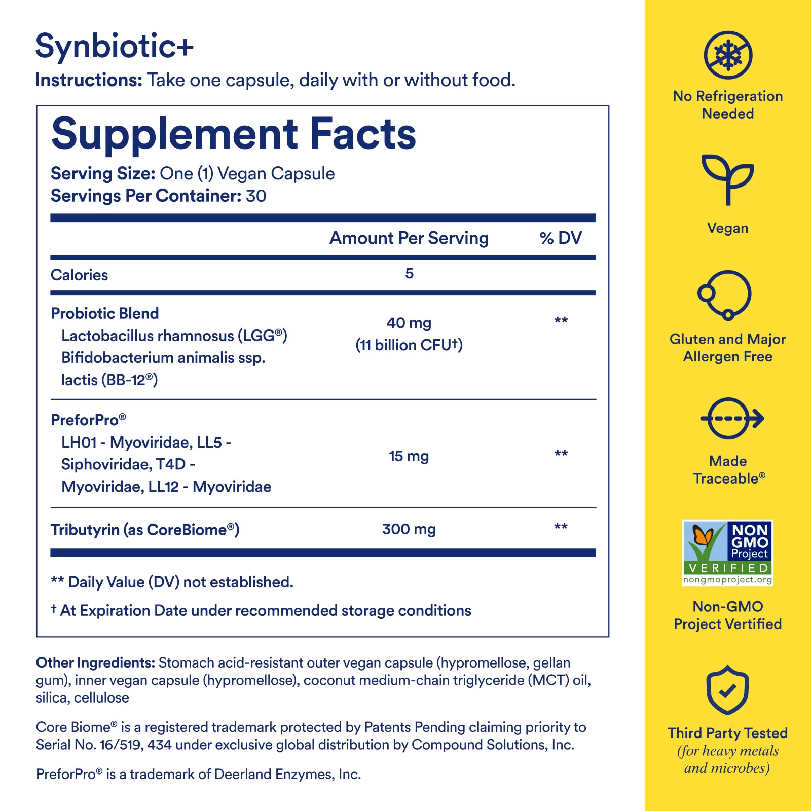 Synbiotic Probiotic 3-in-1 – Gut & Digestive Support, 30 Capsules