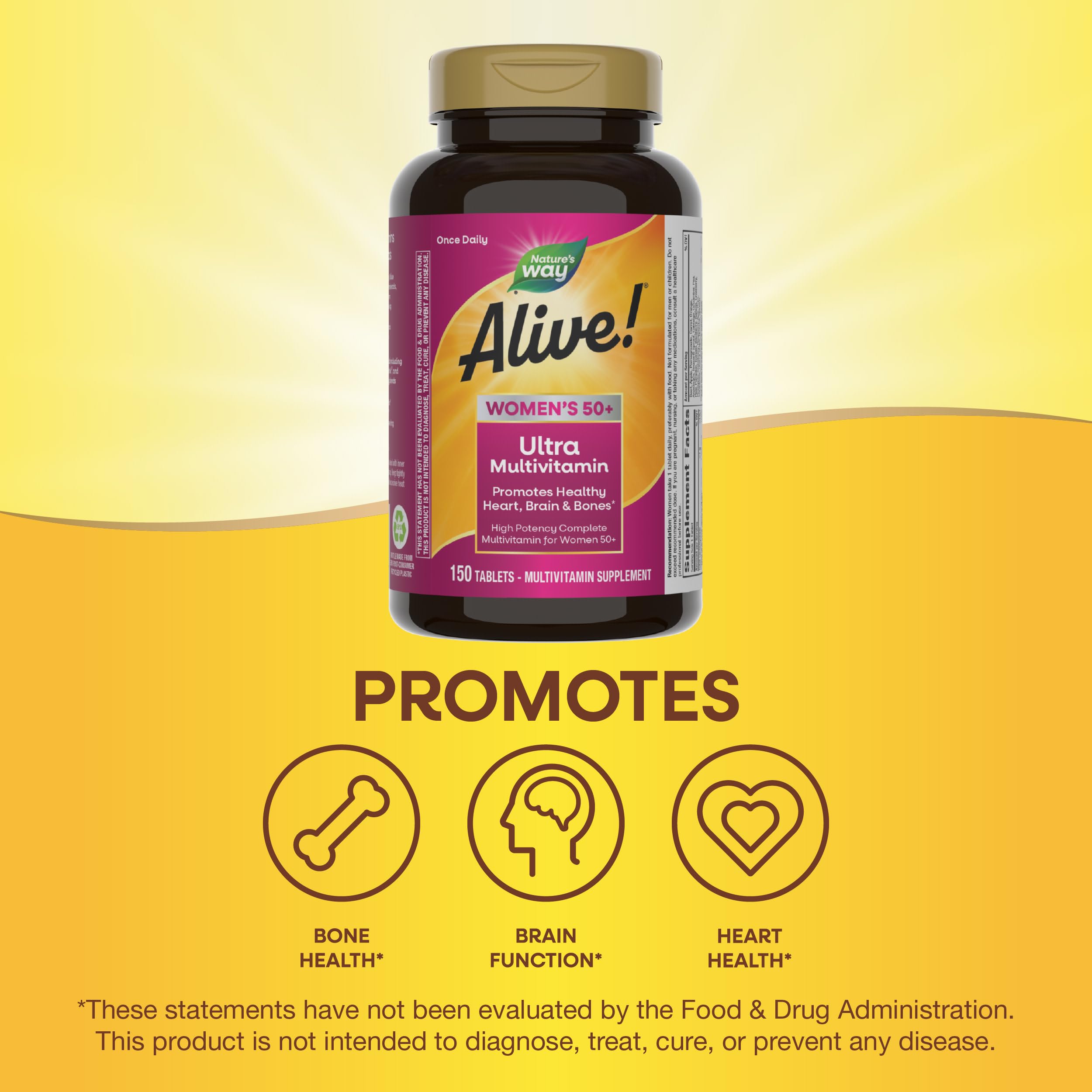 Women’s 50+ Multivitamin High Potency B12 150 Tablets 2 Pack