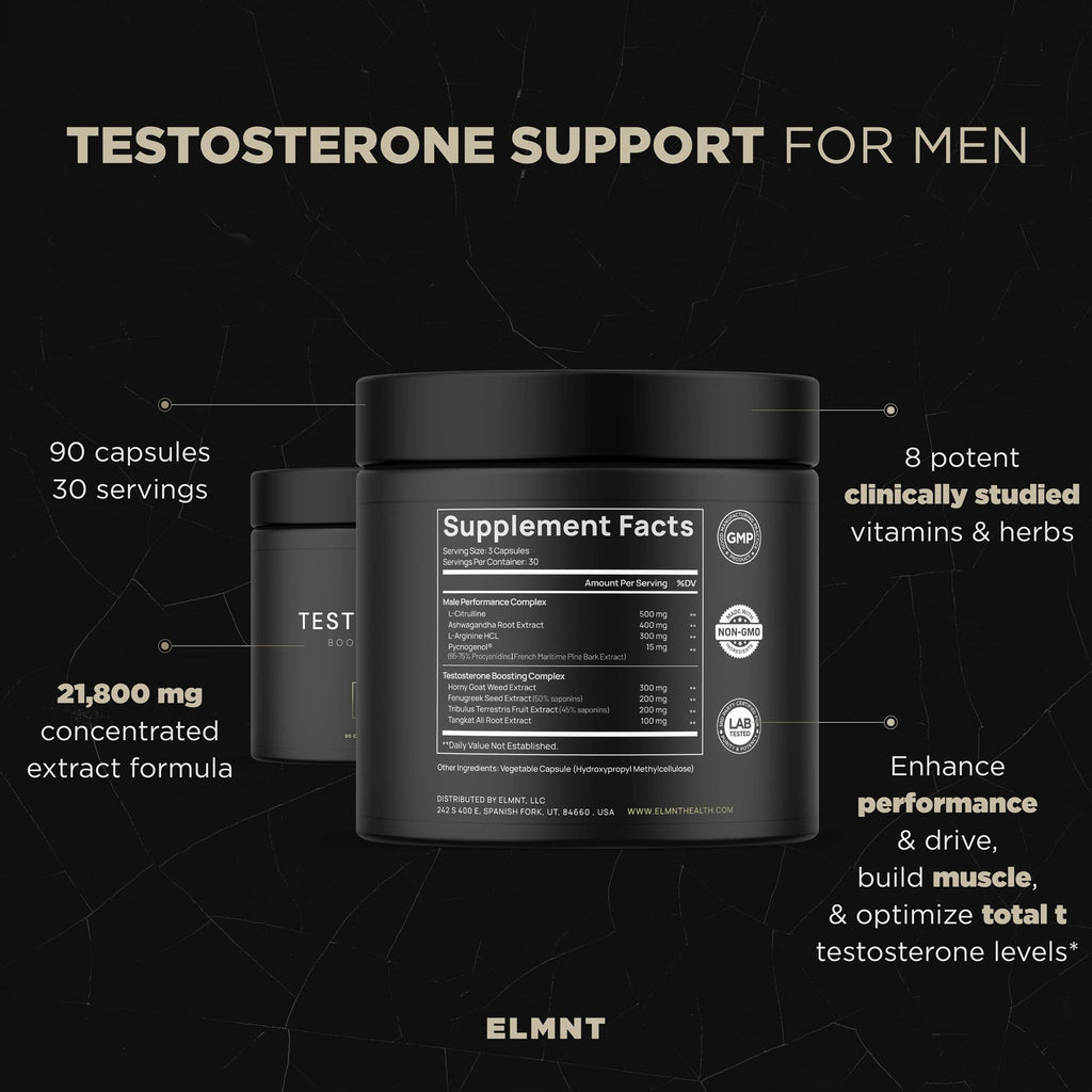 Testosterone Booster for Men with Ashwagandha & Tongkat Ali – 60 Ct