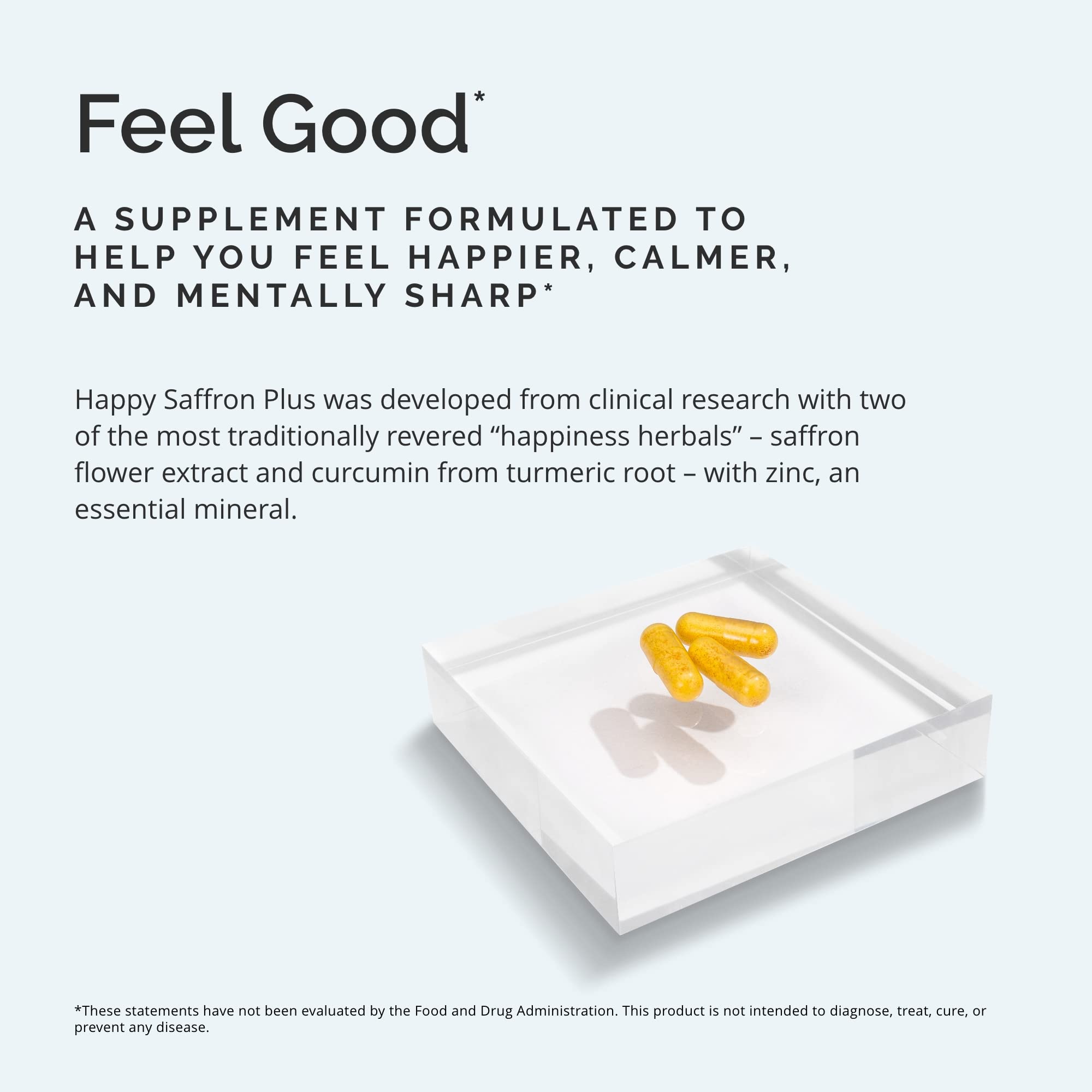 Saffron Supplement with Curcumin & Zinc – Mood Support, 90 Caps