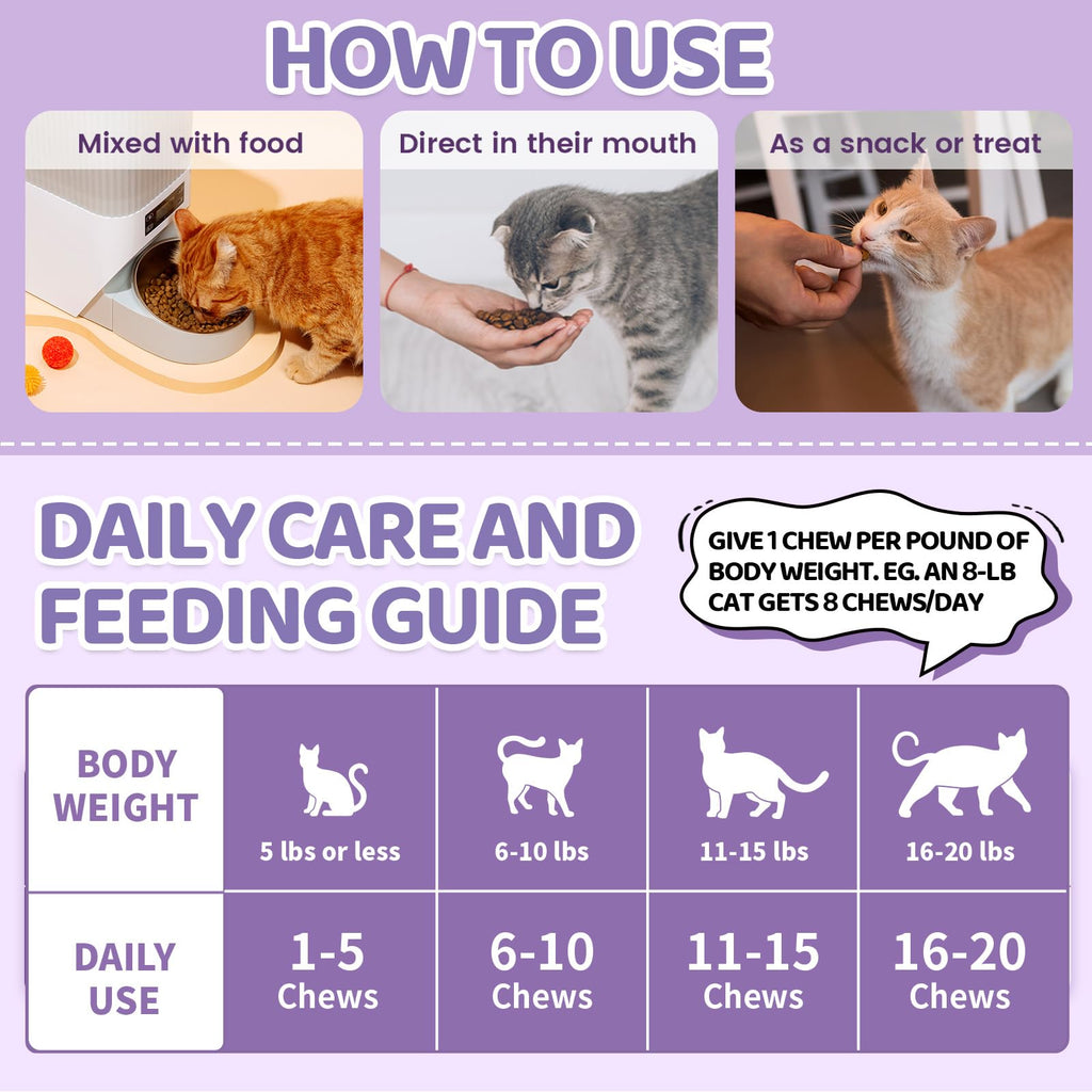 L-Lysine Immune Support Chews for Cats – Colostrum & Omega-3 500ct