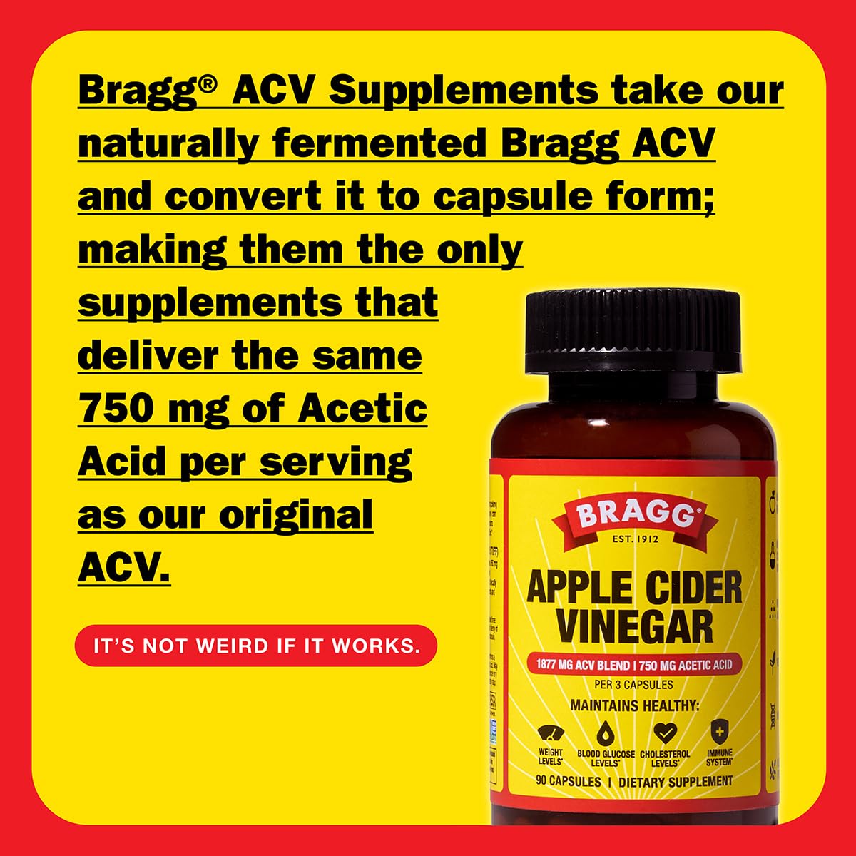 Apple Cider Vinegar Capsules with Vitamin D & Zinc for Immune Support