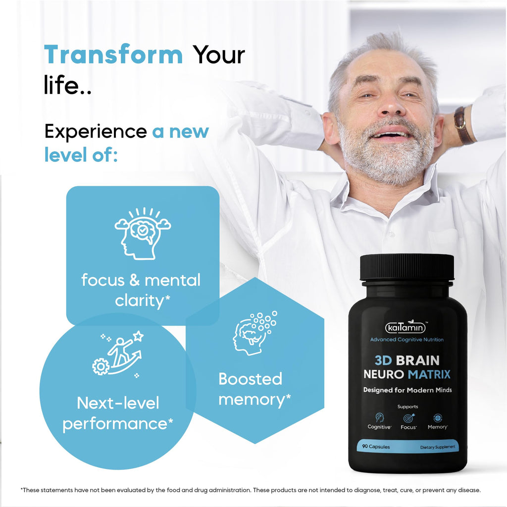 Nootropic Brain Supplement with Ginkgo & Huperzine for Memory & Focus Support