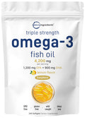 Omega-3 Fish Oil 4200mg Triple Strength EPA DHA Softgels for Heart Support