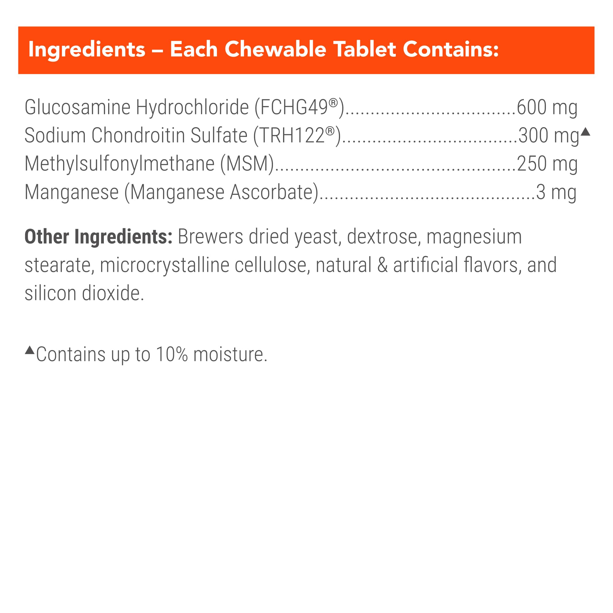 Joint Chewable Tablets for Dogs – Glucosamine, Chondroitin & MSM 132ct