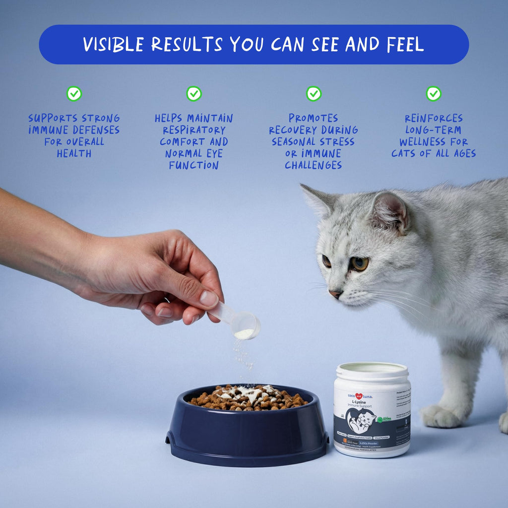 L-Lysine Powder for Cats – Immune & Respiratory Support 900mg