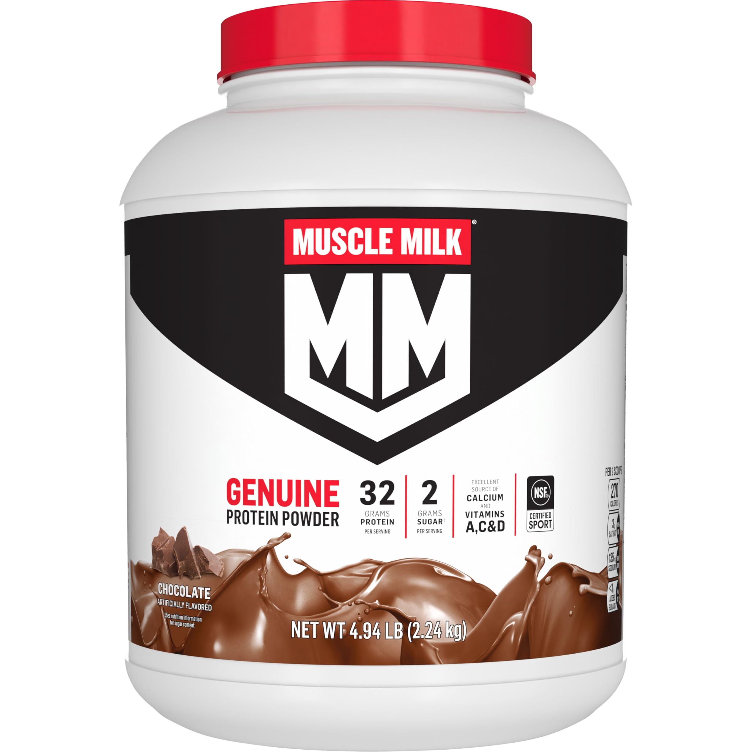 Chocolate Protein Powder 32g Protein Low Sugar 4.94 lb