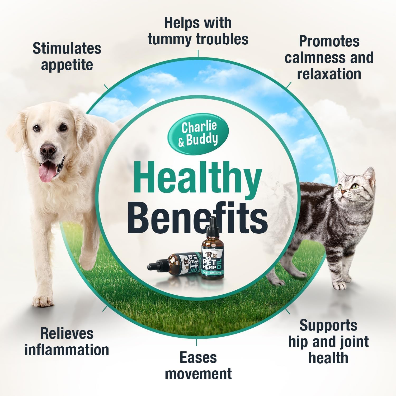 Hemp Oil Drops for Dogs & Cats – Anxiety, Joint & Calm Support