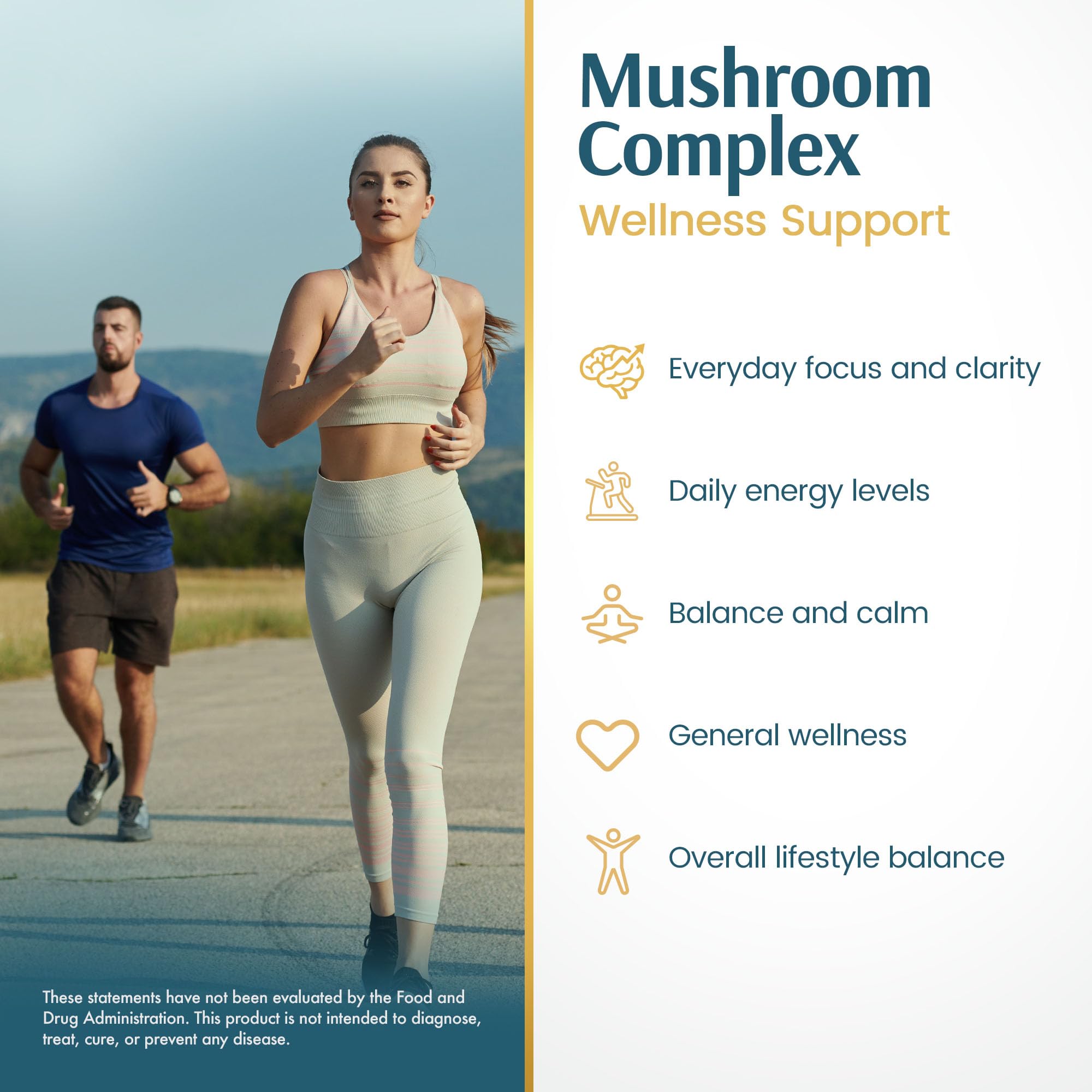 Mushroom Complex Capsules with Lion’s Mane – Focus & Immune Support, 120 Ct