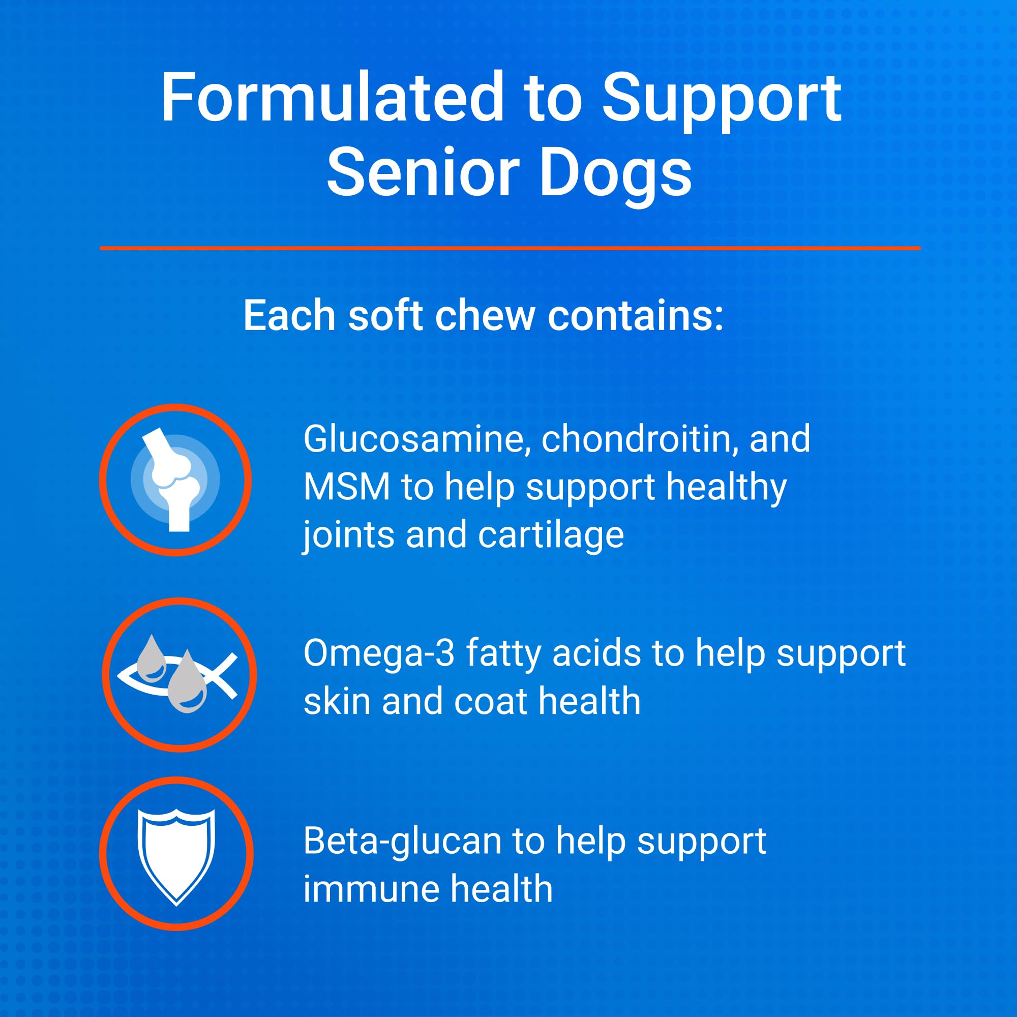 Senior Dog Joint Soft Chews – Glucosamine, MSM & Omega-3s 60ct