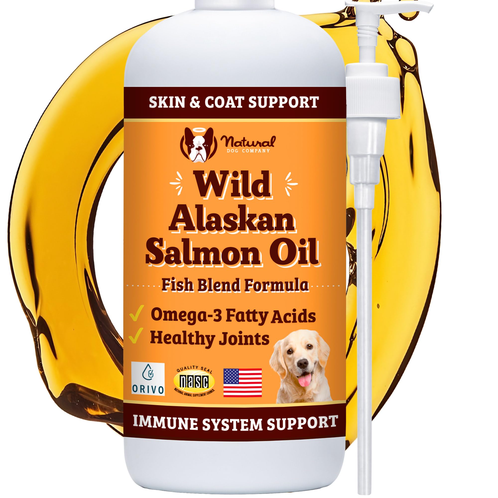 Wild Alaskan Salmon Oil for Dogs – Skin, Coat & Immune Support 16oz