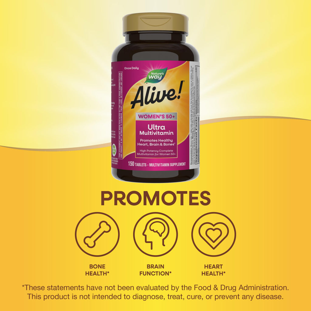 Women’s 50+ Multivitamin Ultra Potency D3 B12 150 Tablets