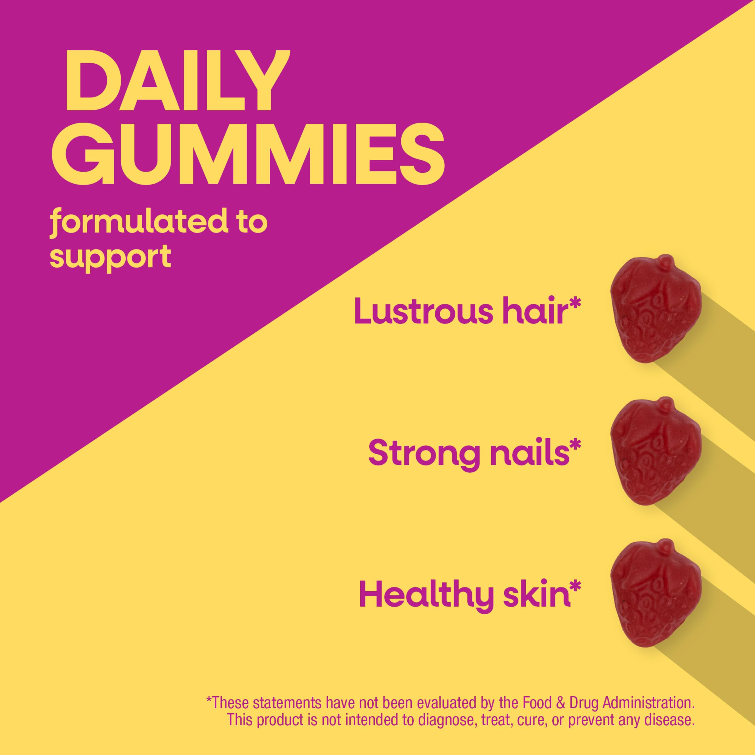 Hair Skin Nails Gummies Collagen Biotin 60 Count