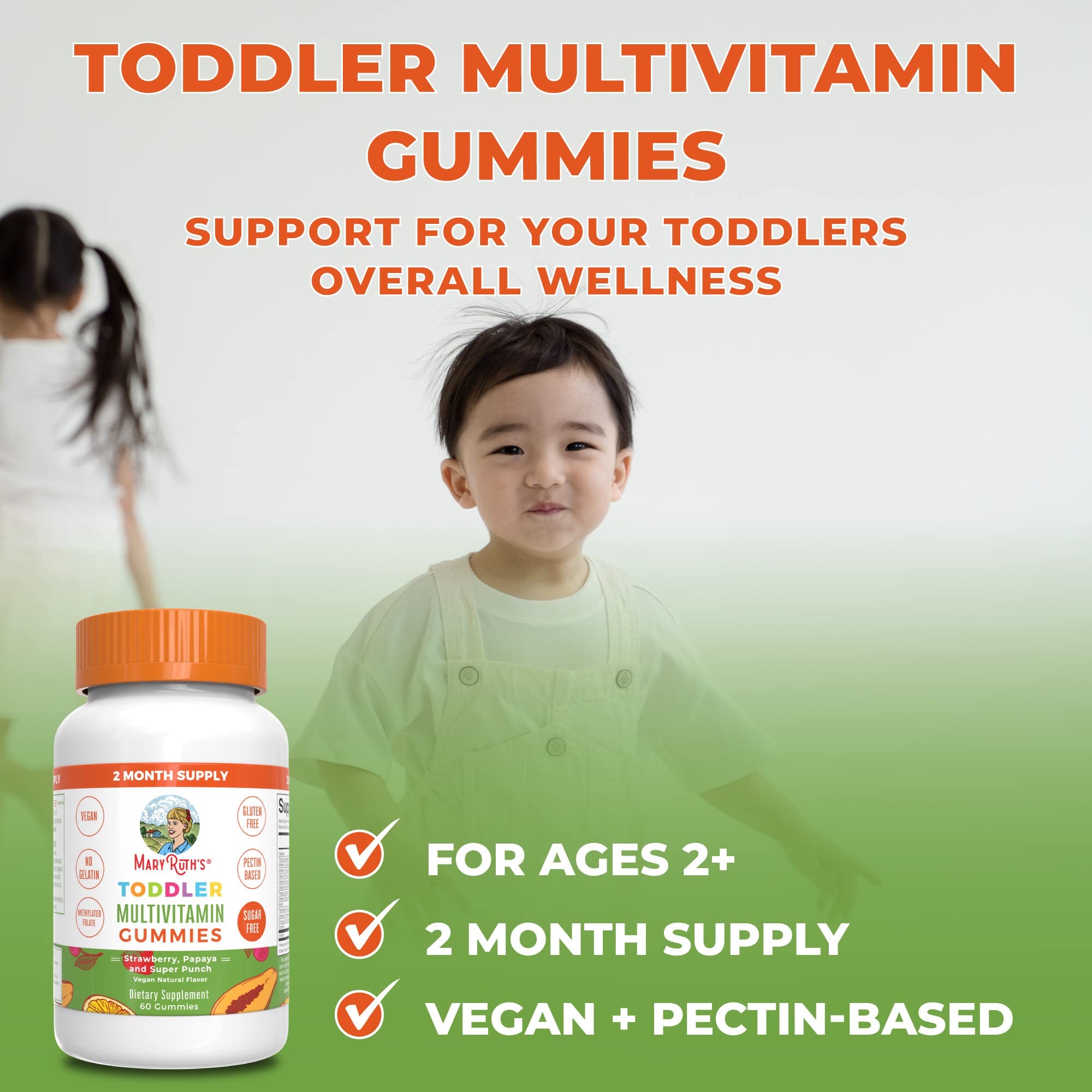 Kids Sugar Free Multivitamin Gummies Vitamin C D3 Zinc 60 Count