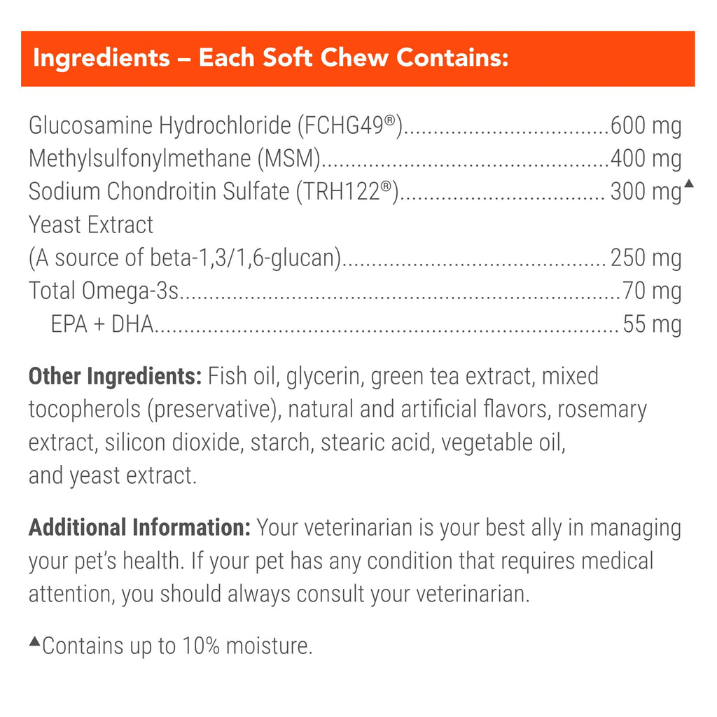 Senior Dog Joint Soft Chews – Glucosamine, MSM & Omega-3s 60ct