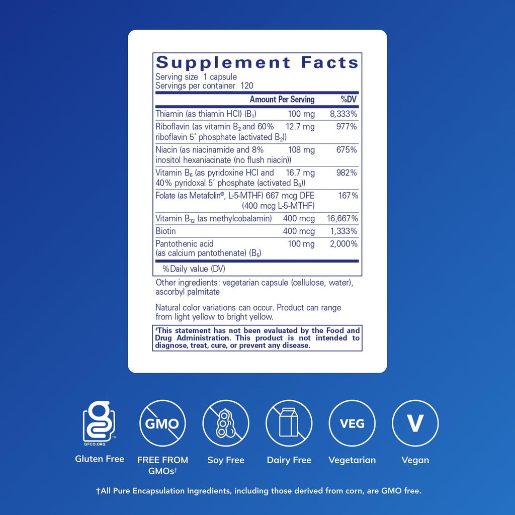 B-Complex Plus B Vitamins Supplement – Energy & Nervous System, 120 Caps