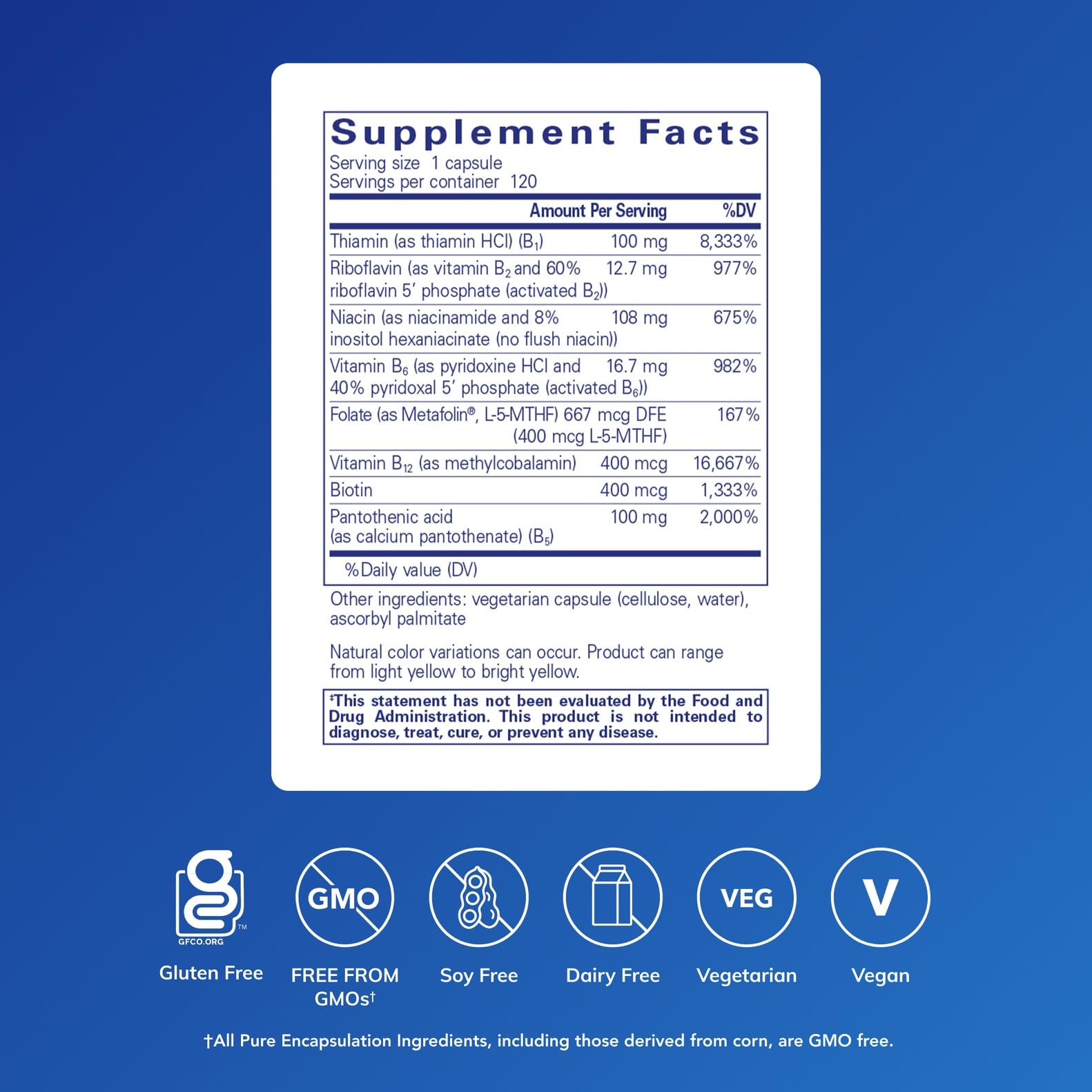 B-Complex Plus B Vitamins Supplement – Energy & Nervous System, 120 Caps