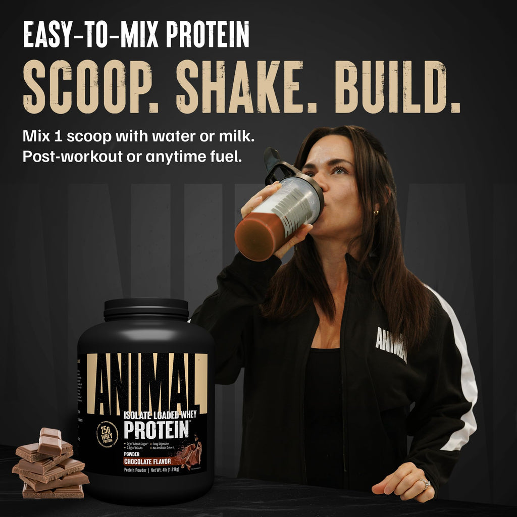Whey Isolate Protein Powder | Chocolate | 4 lbs | 25g Protein, Digestive Enzymes | Pre & Post Workout