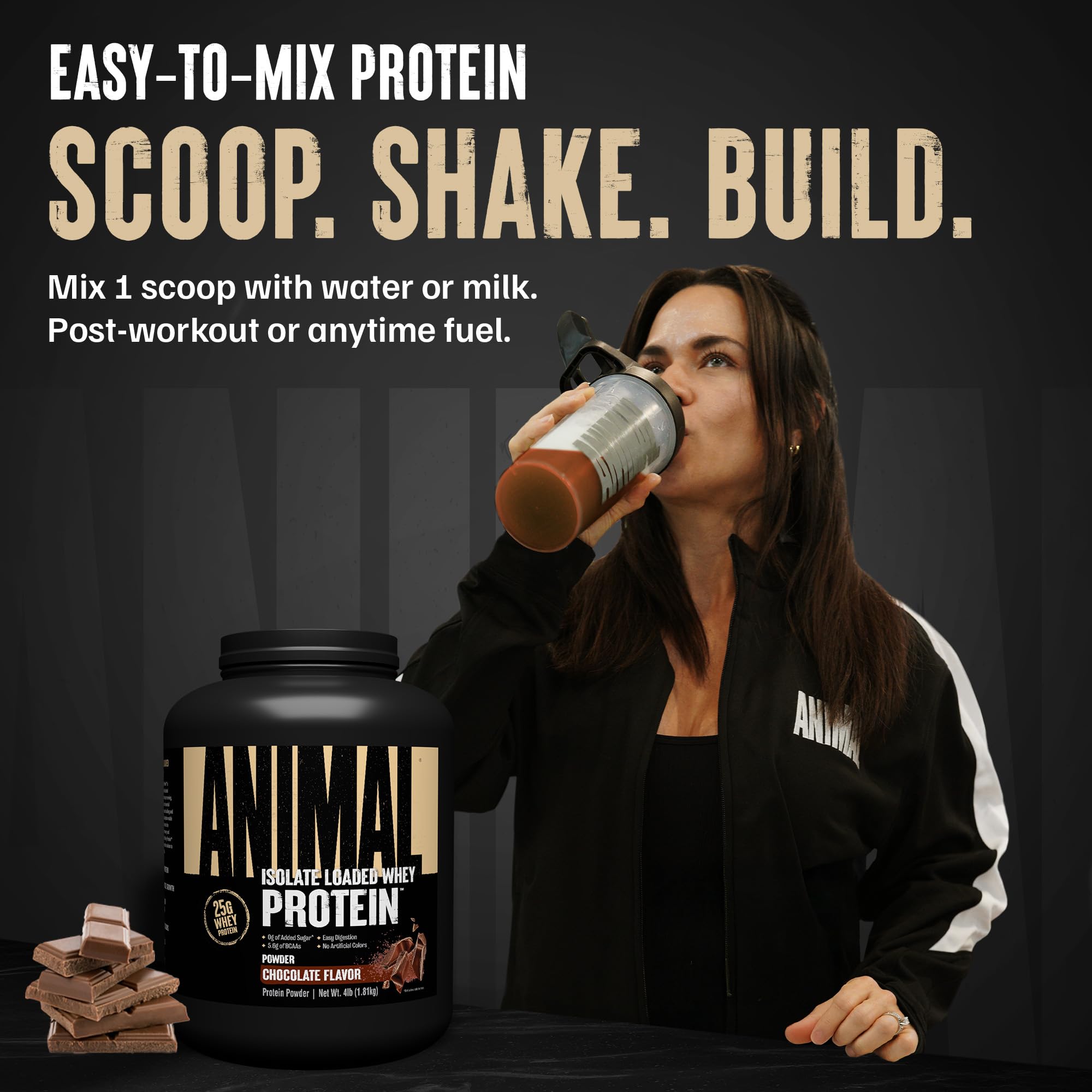 Whey Isolate Protein Powder | Chocolate | 4 lbs | 25g Protein, Digestive Enzymes | Pre & Post Workout