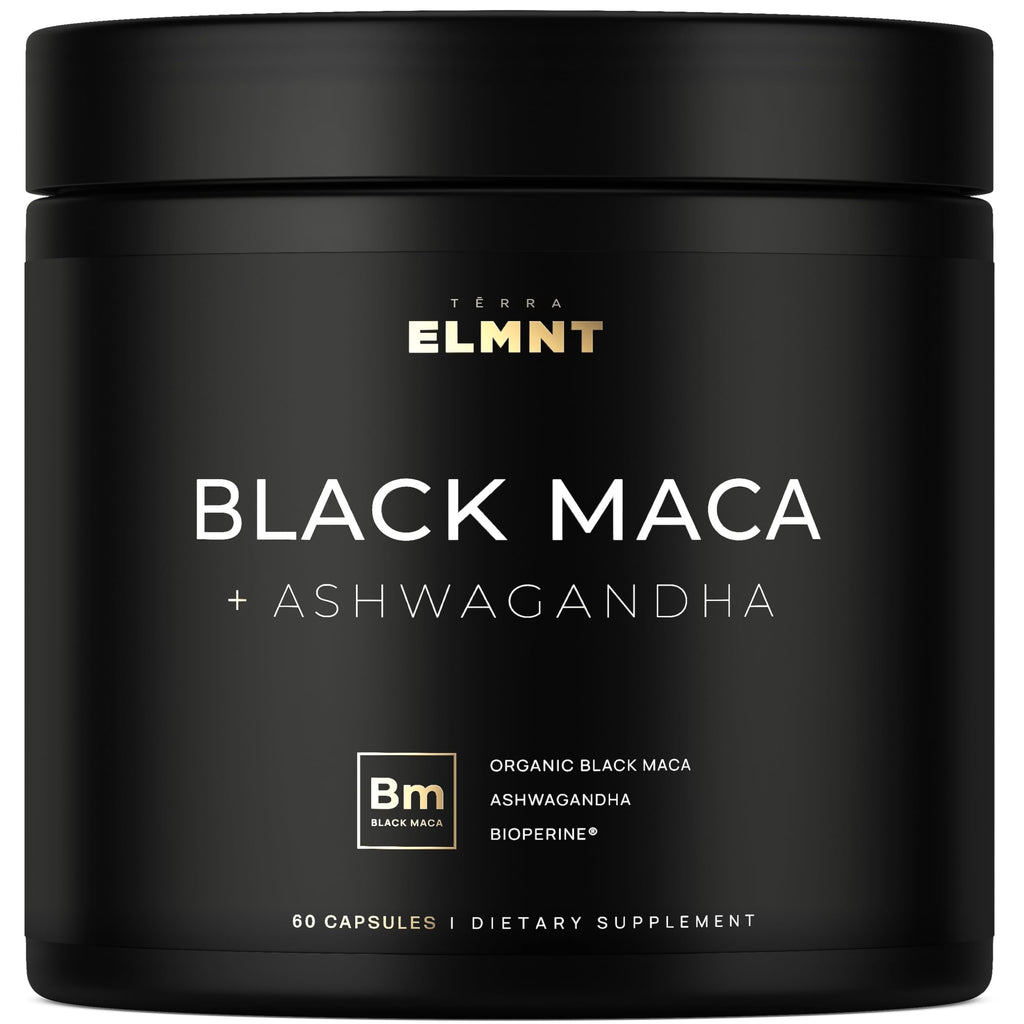 Black Maca Root & Ashwagandha Capsules for Energy, Stamina & Hormone Support