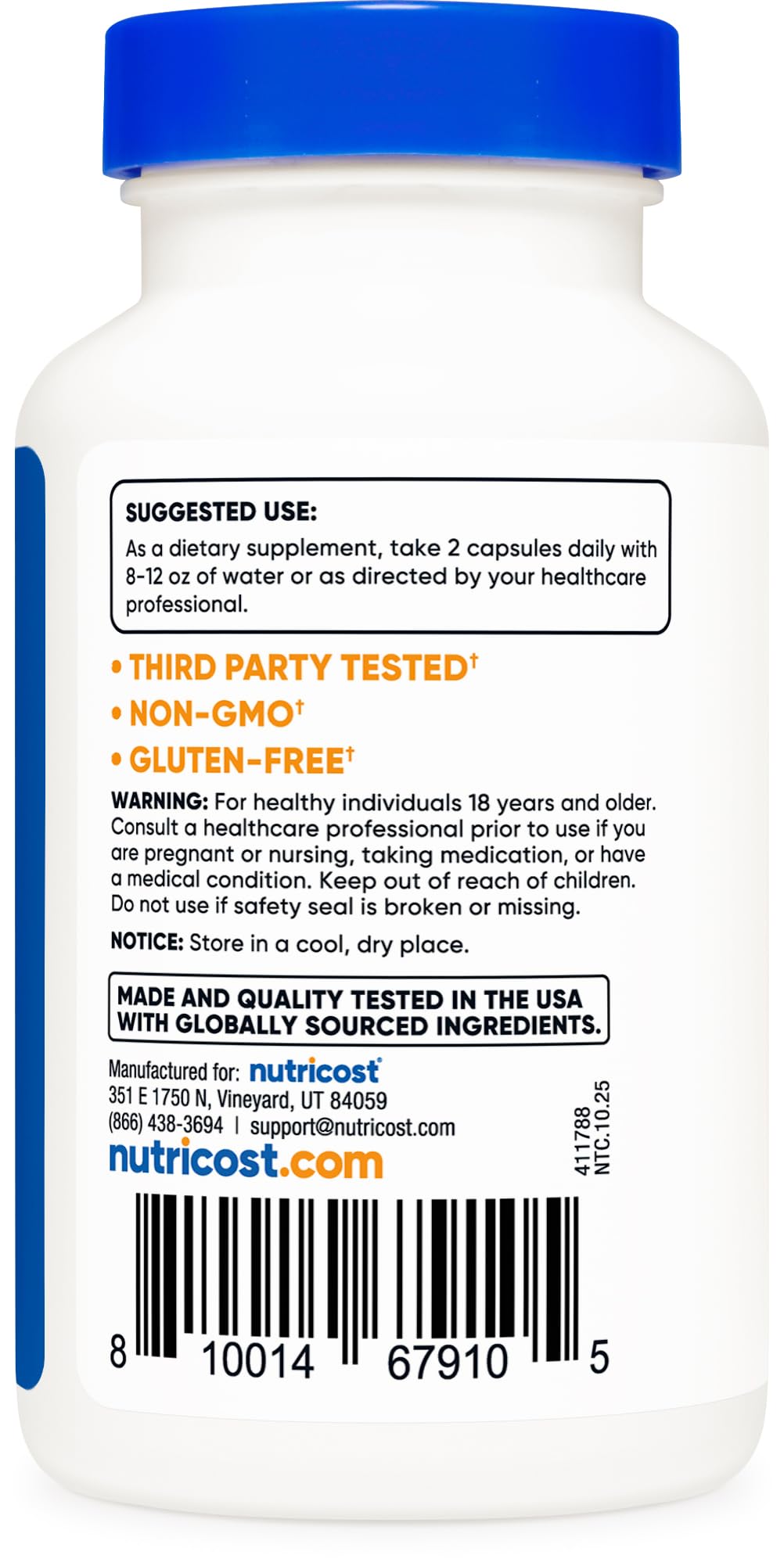 Alpha GPC 600mg Capsules for Memory, Focus & Cognitive Support 120 Ct